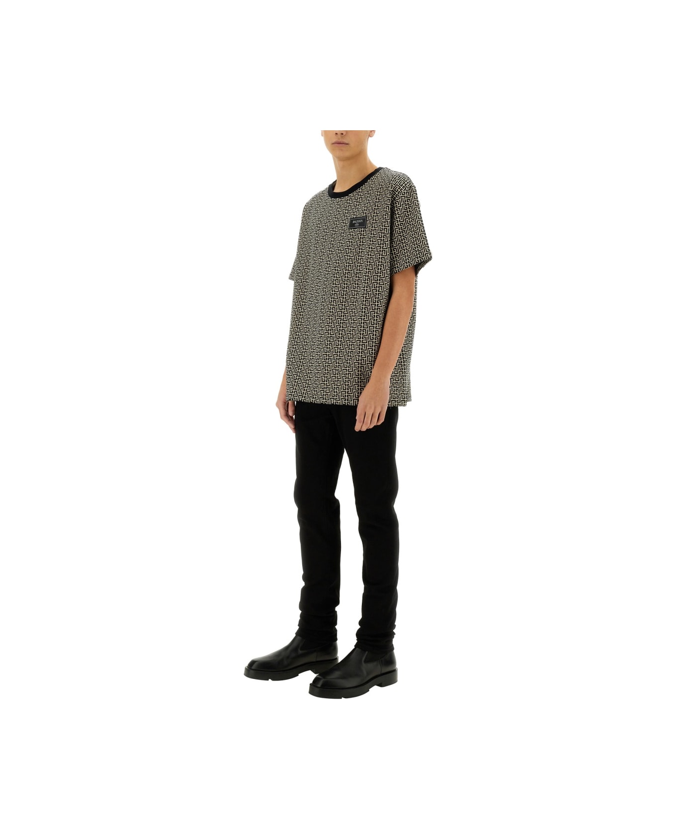 Balmain T-shirt With Monogram - MULTICOLOUR