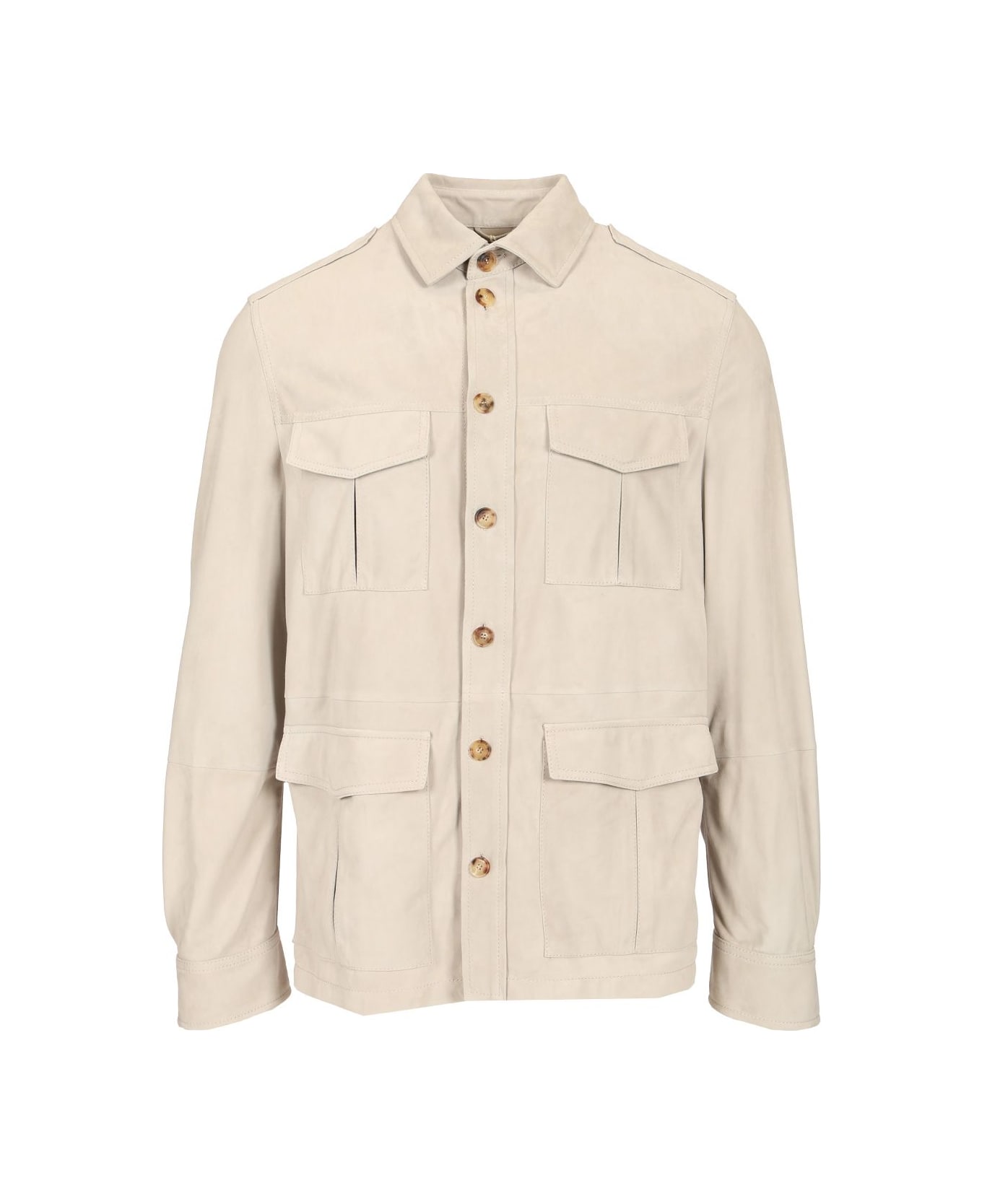 Brunello Cucinelli Suede Safari Jacket - Beige