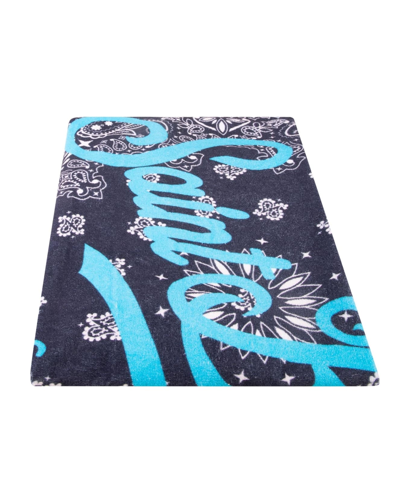 MC2 Saint Barth Soft Terry Beach Towel With Blue Bandanna Print - BLUE