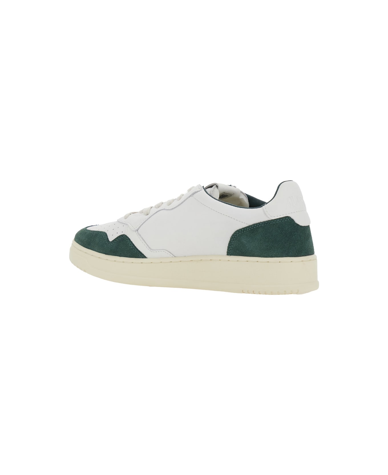 Autry 'medalist Low' White Low Top Sneakers With Side Logo Detail In Leather And Suede Man - White
