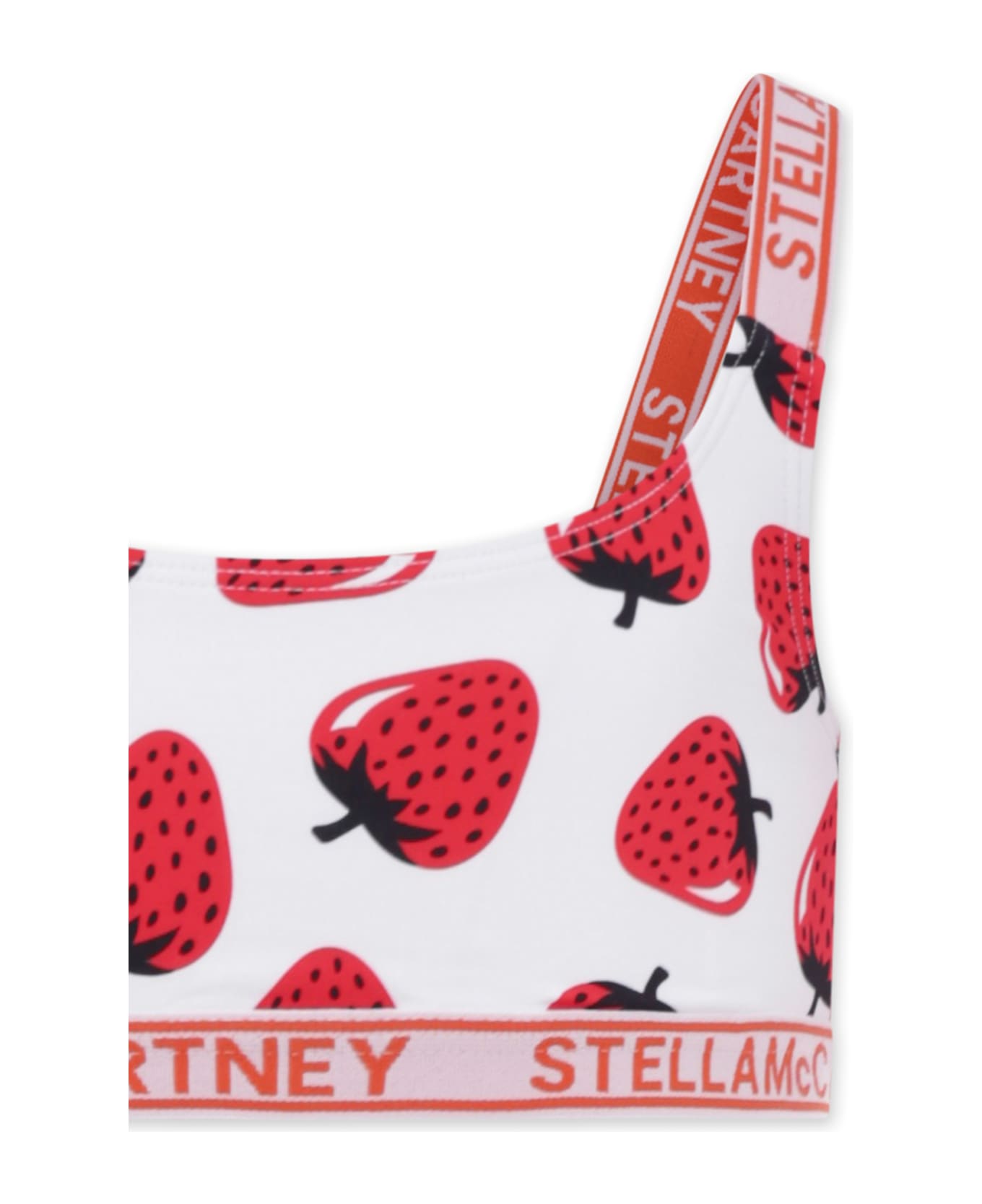 Stella McCartney Kids White Bikini For Girl With Strawberry Print - Ivory