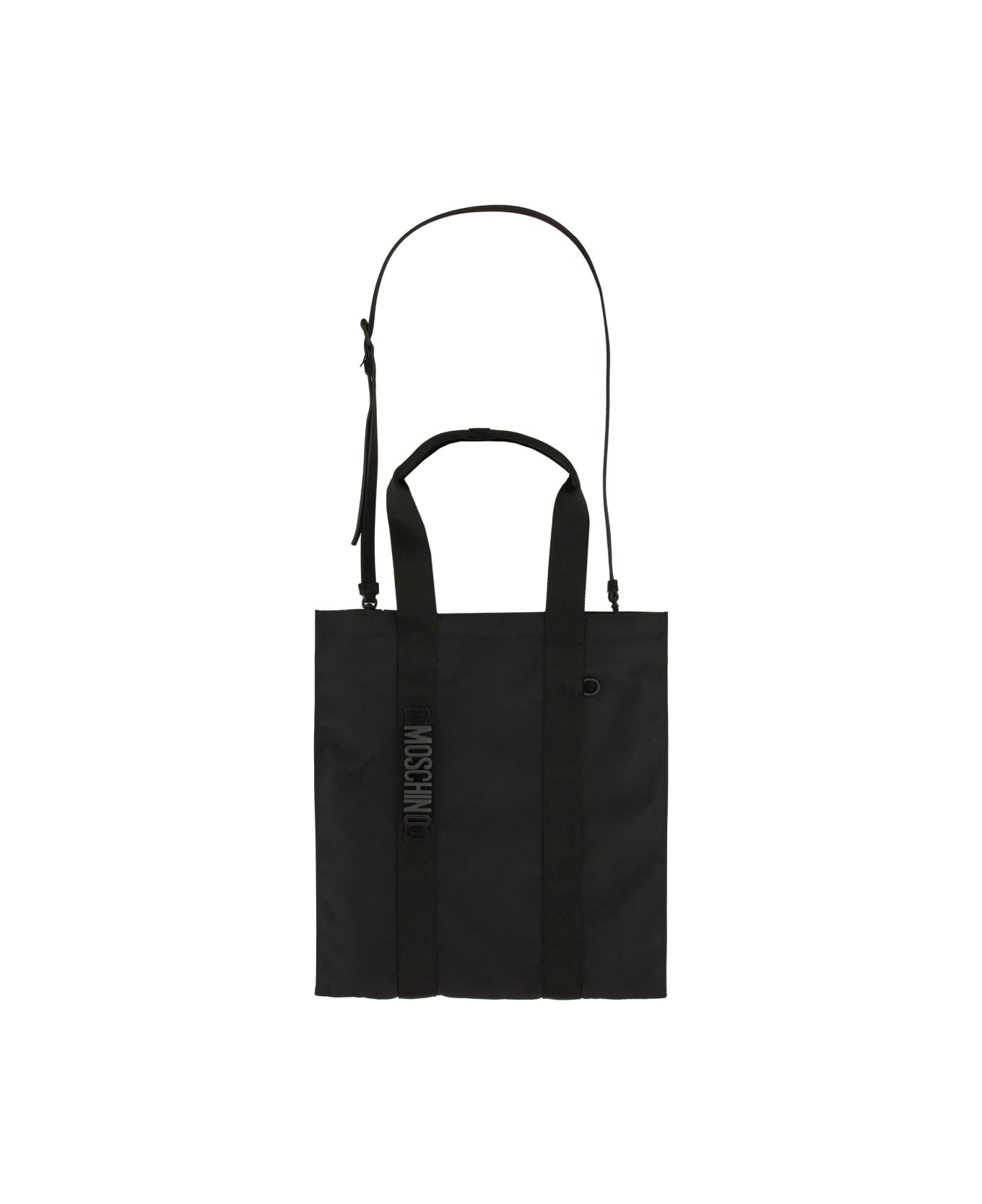 Moschino Tote Bag With Logo - BLACK