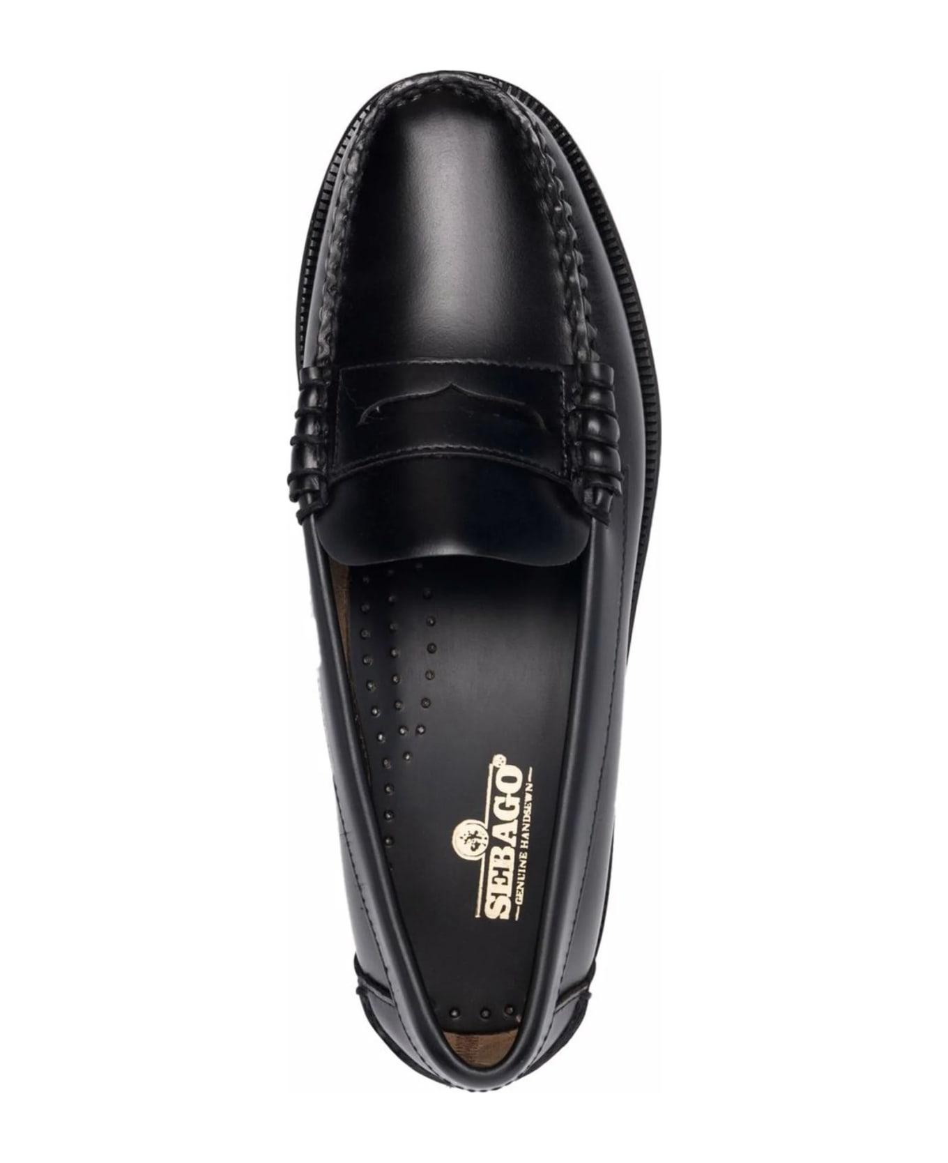 Sebago Black Leather Loafers - Black フラットシューズ