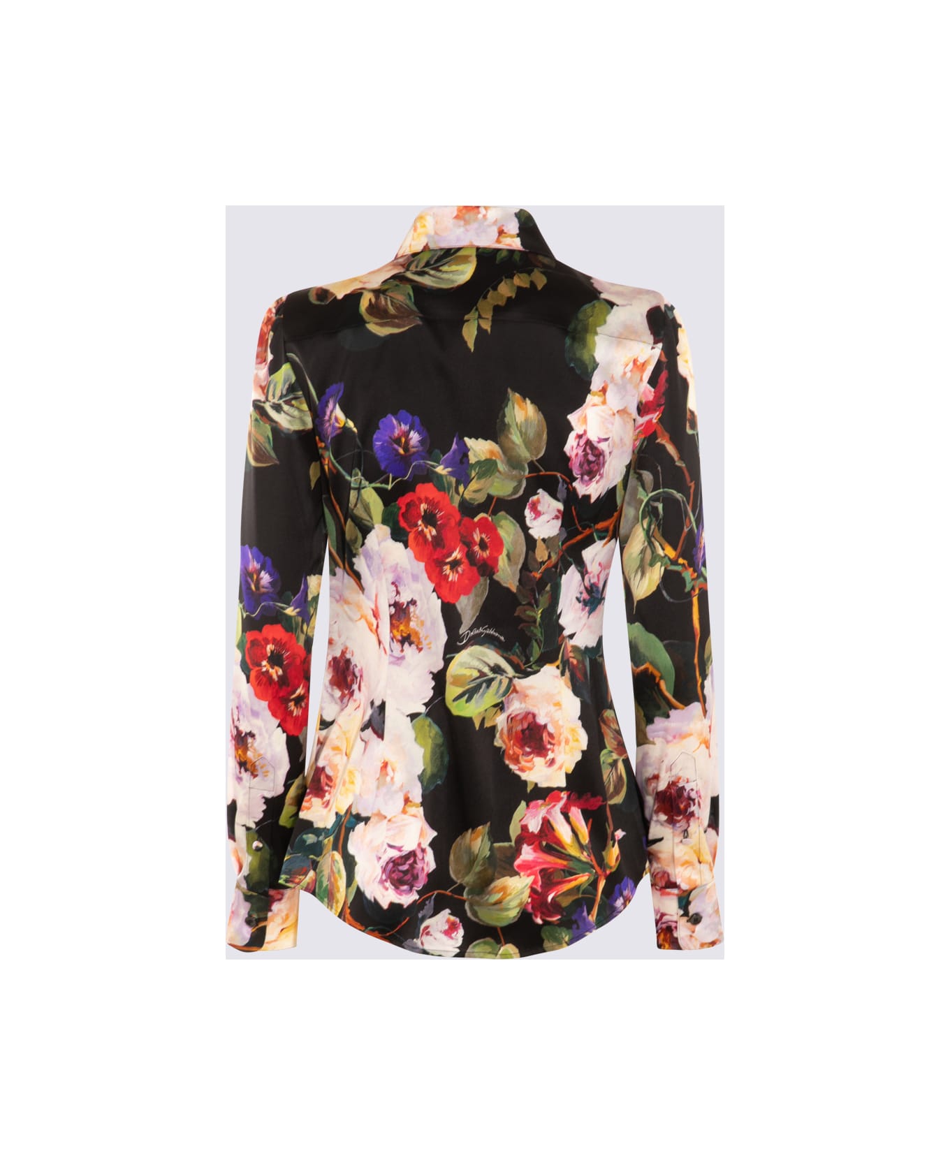 Dolce & Gabbana Black Multicolour Silk Blend Shirt - ROSETO F.DO NERO