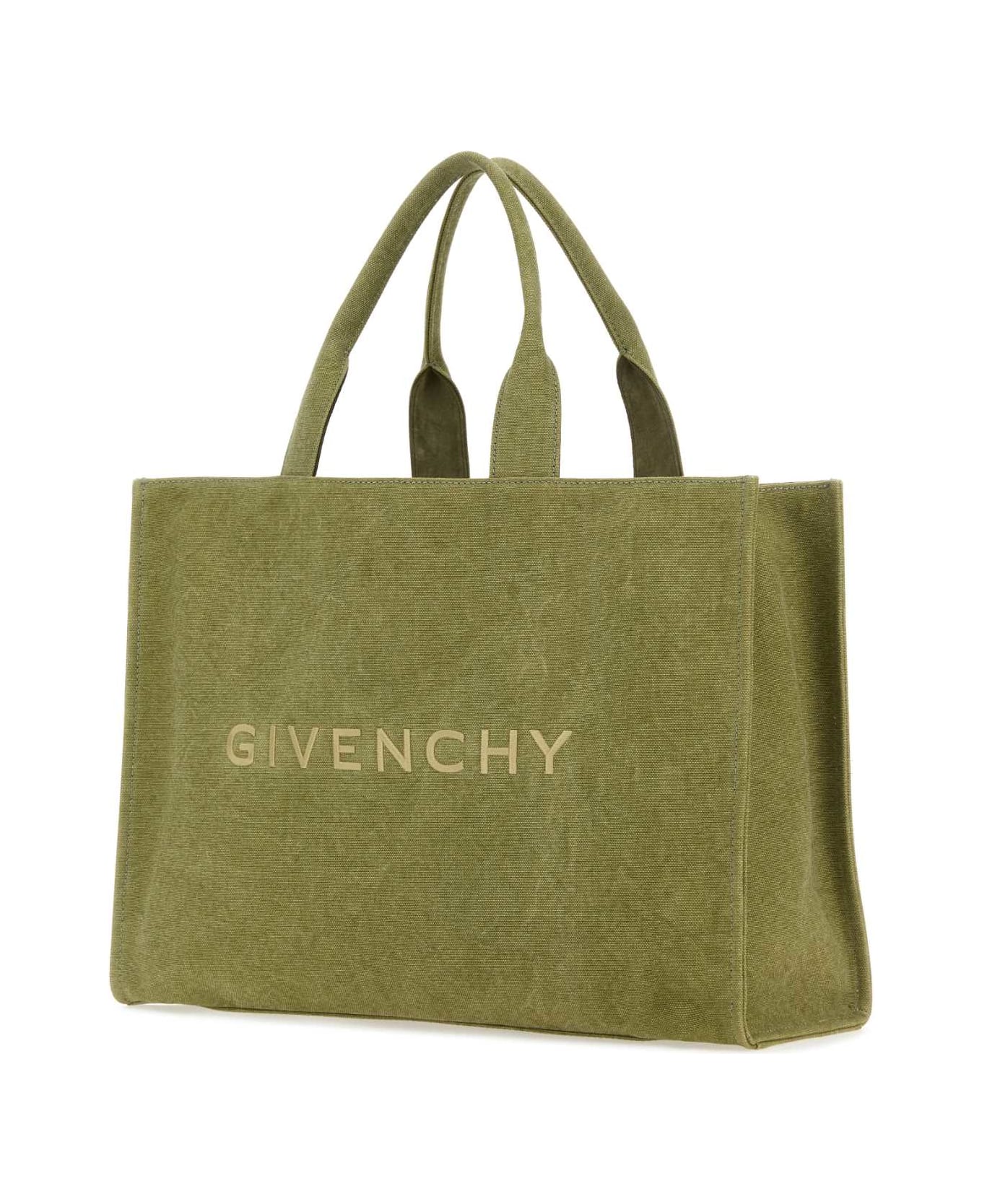 Givenchy Khaki Canvas Givenchy Shopping Bag - KHAKI