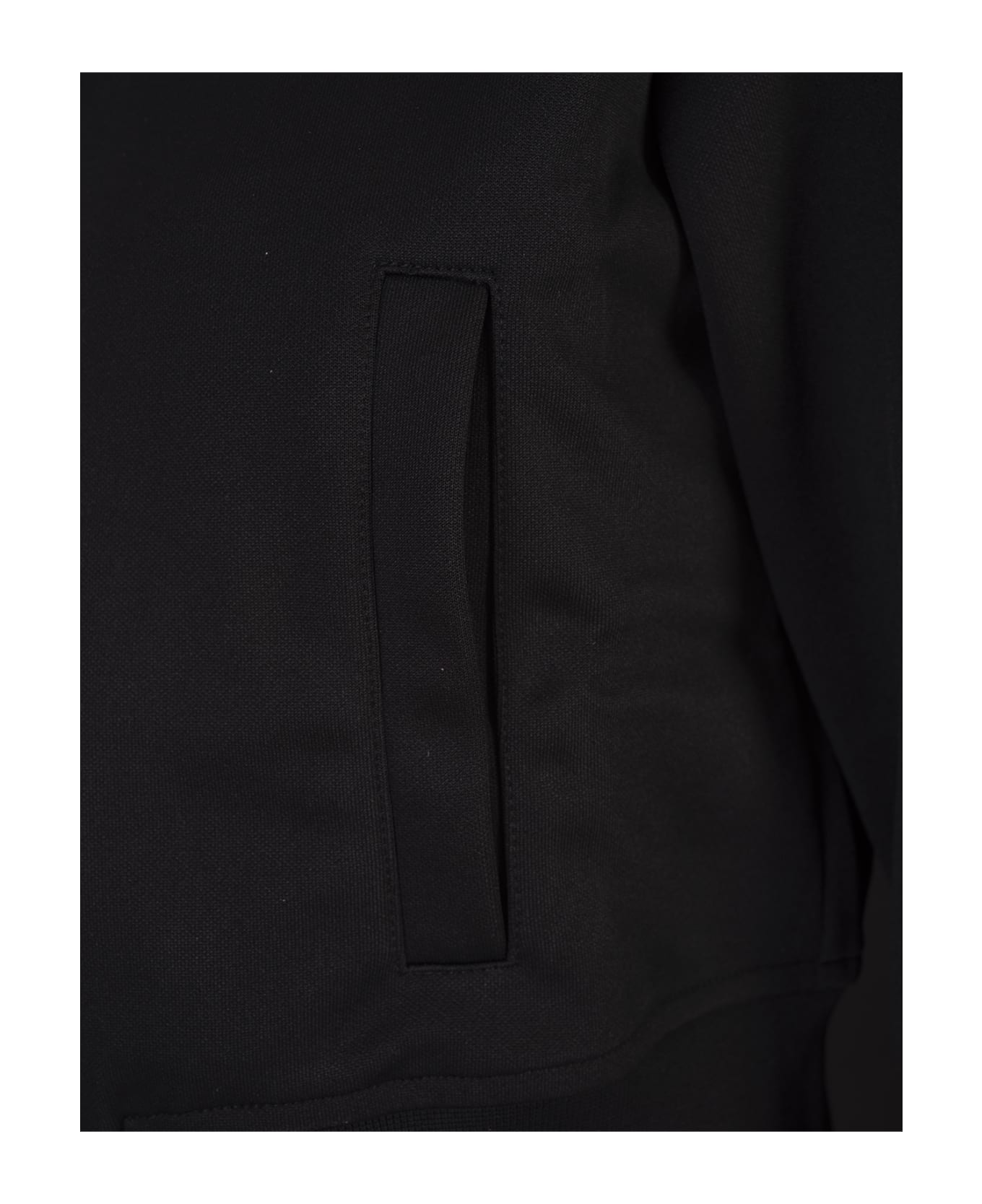 Palm Angels Black Zip-up Sweatshirt With Logo On Neck - Black