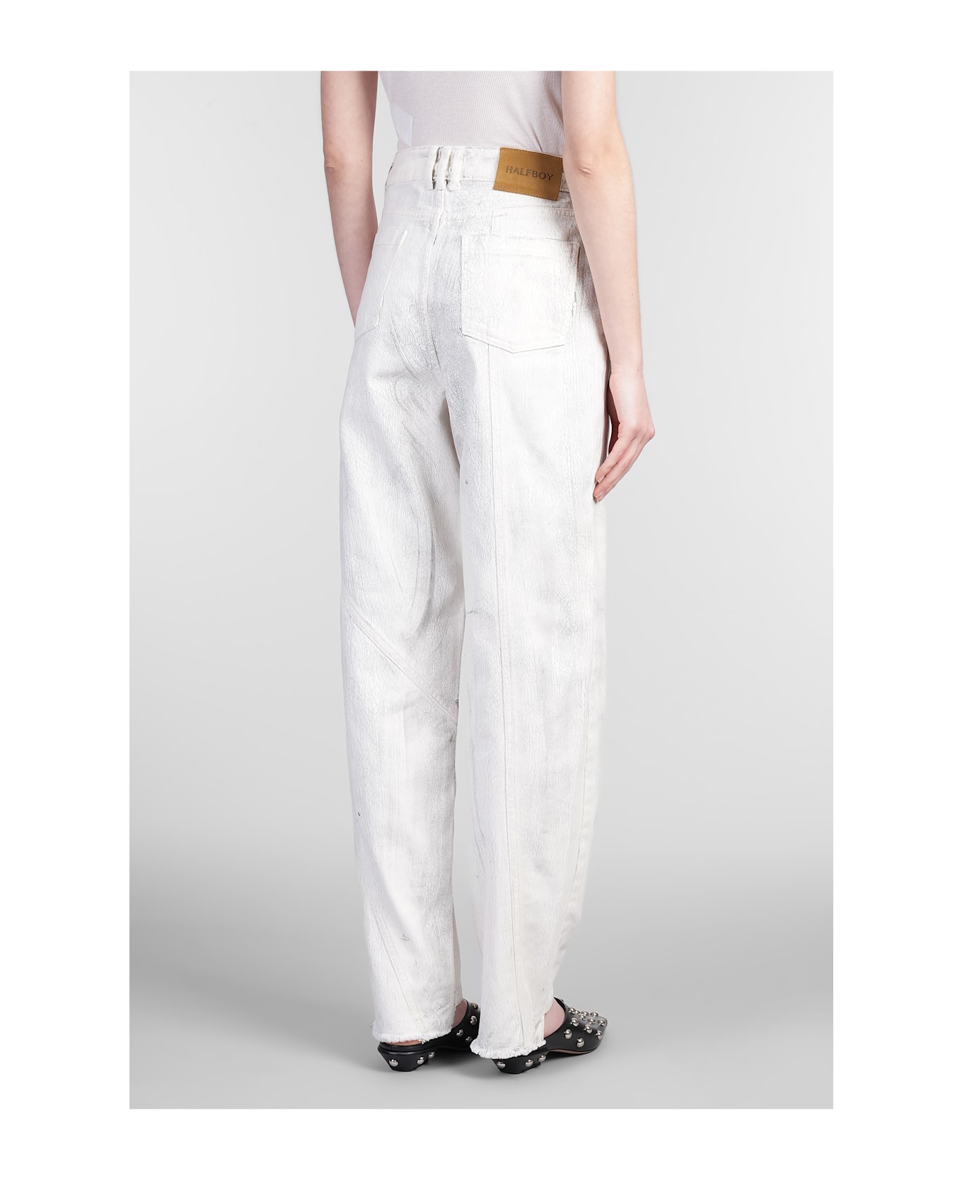 HALFBOY Jeans In White Denim - white