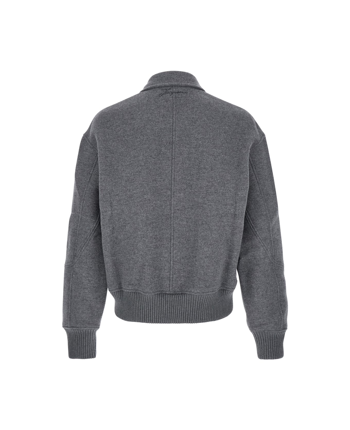 Jacquemus Grey Jacket With Classic Collar And Dropped Shoulders In Wool Man - Grey
