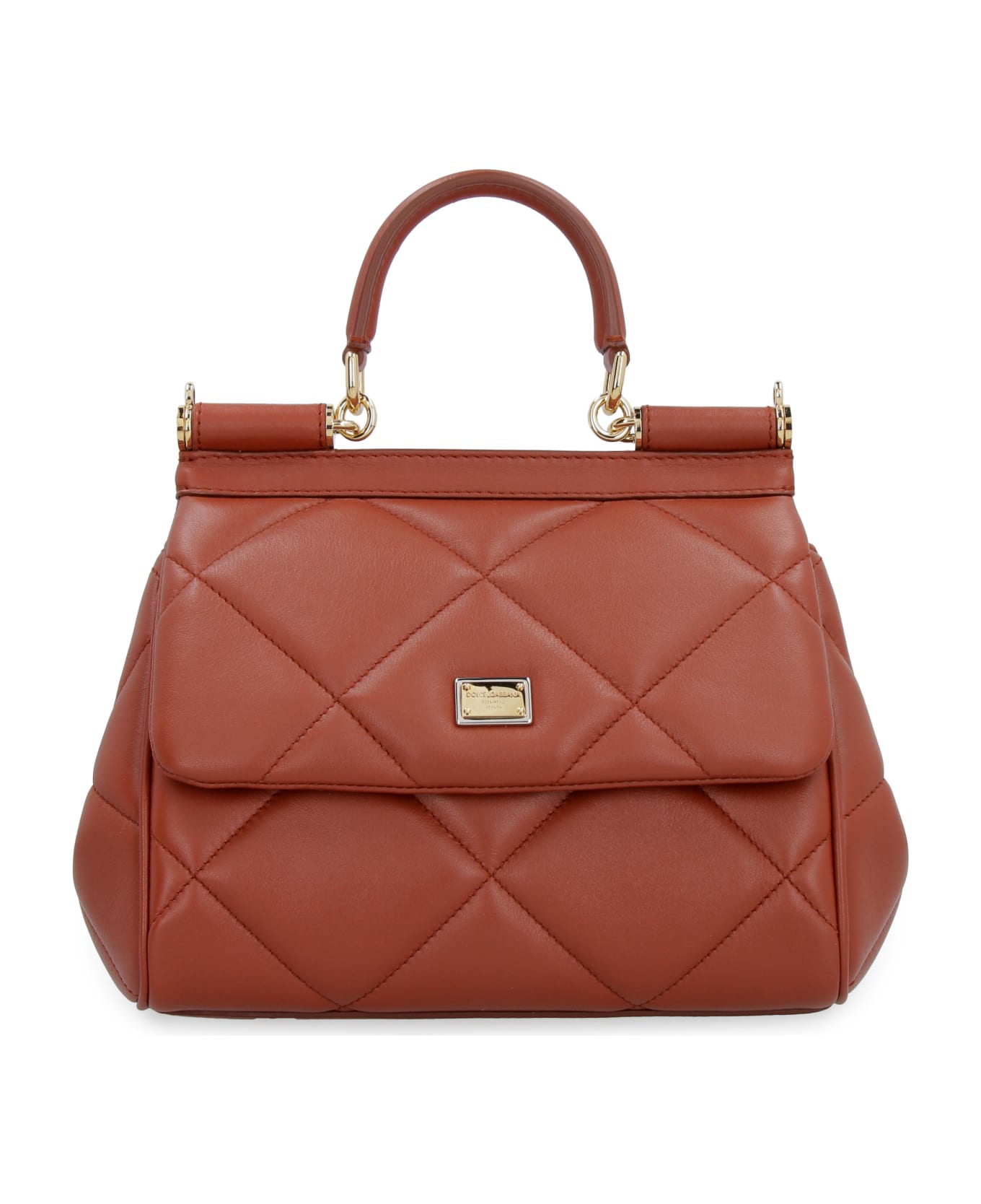 Dolce 
Gabbana Sicily Quilted Leather Handbag - brown