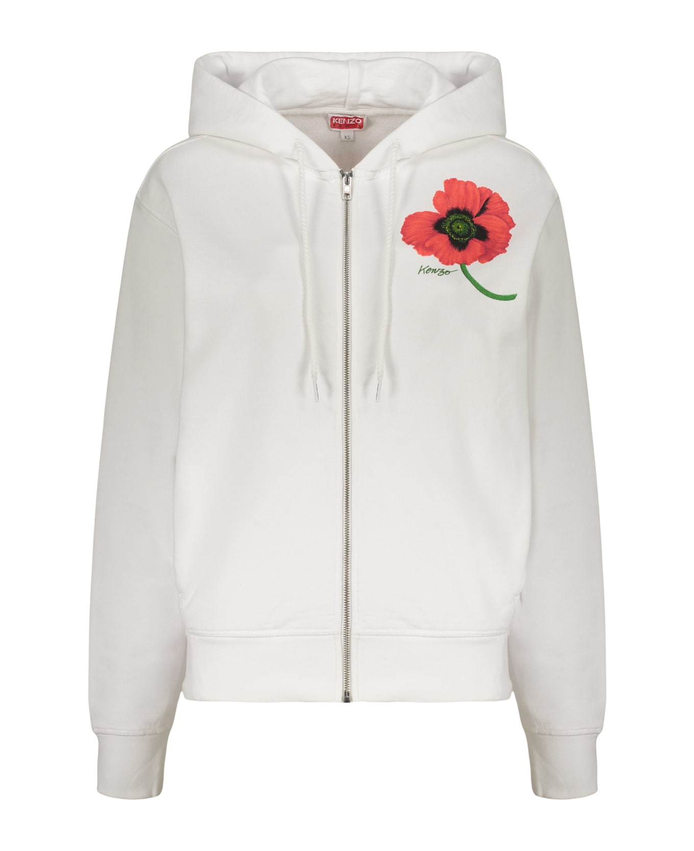 Kenzo Cotton Full-zip Sweatshirt - White