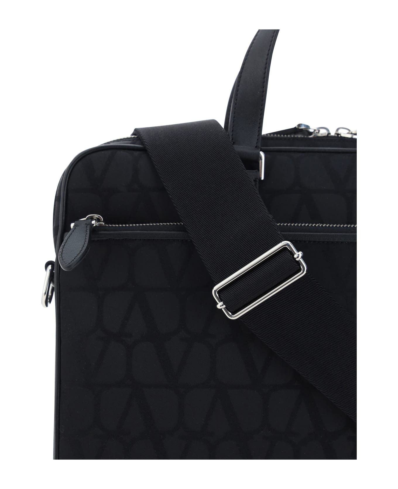 Valentino Garavani Toile Iconographe Zip-up Briefcase - Nero トラベルバッグ