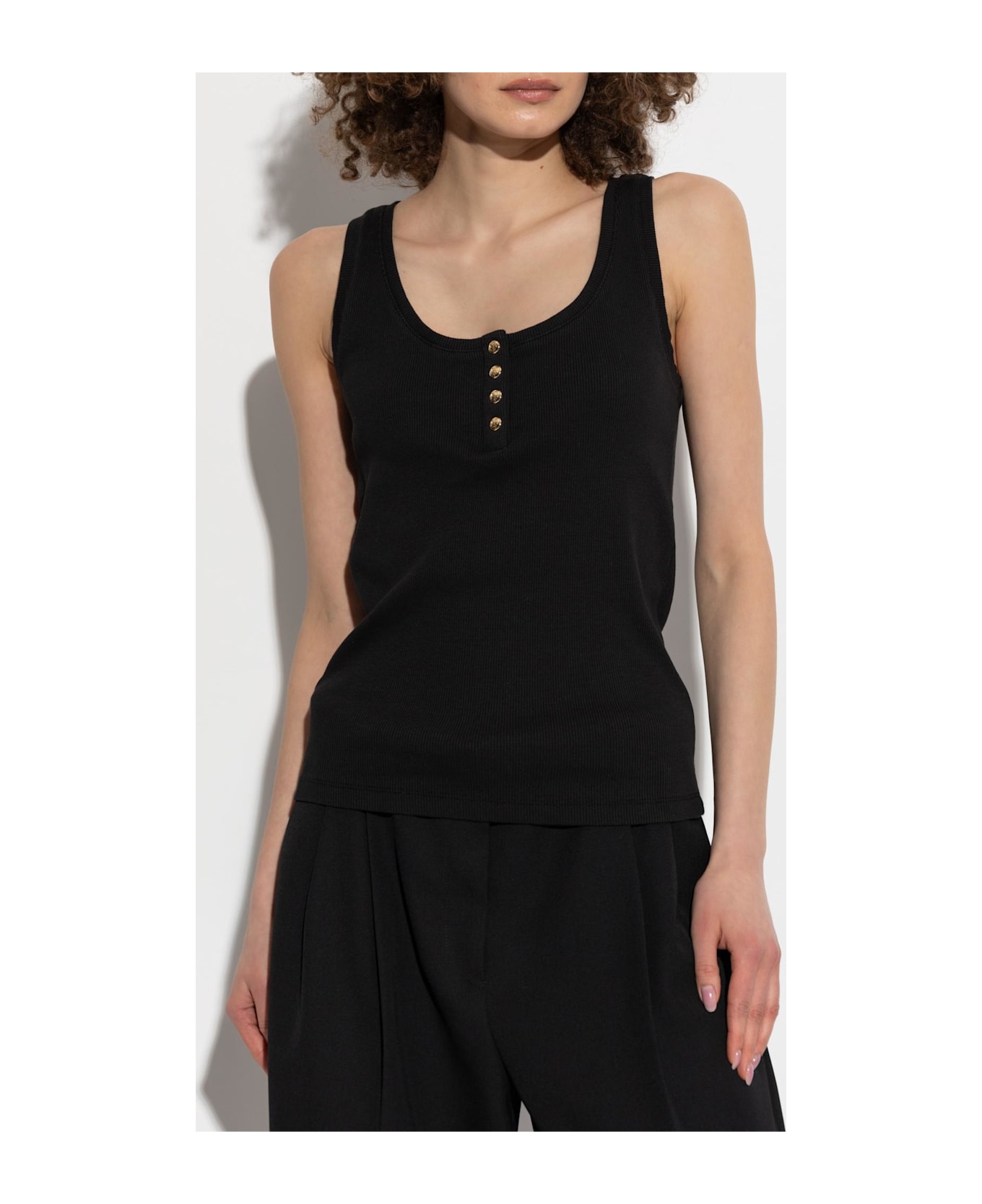 Anine Bing Ribbed Top 
alessia
 - Nero