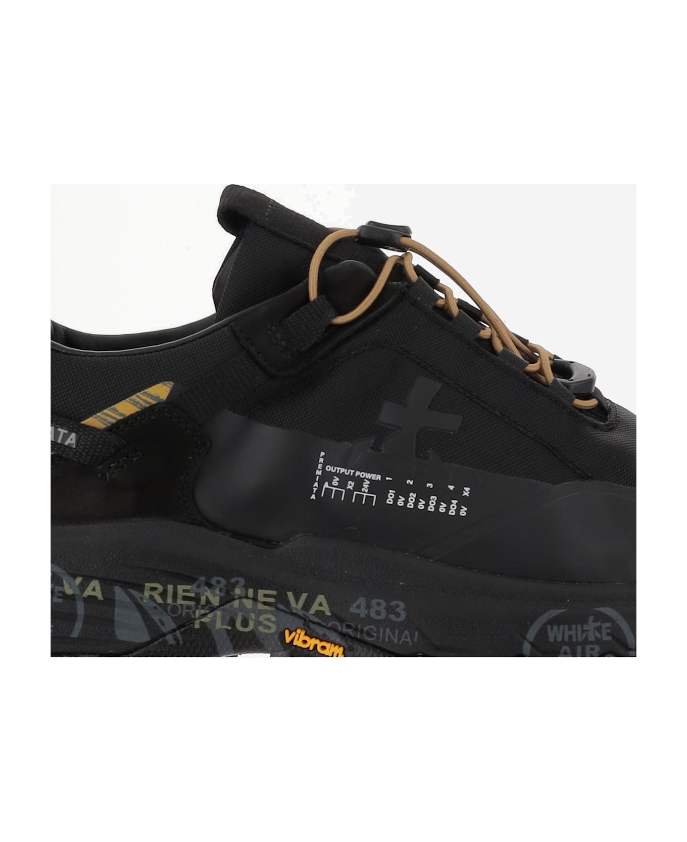 Premiata Cross 0.2 Sneakers In Black Fabric - Black