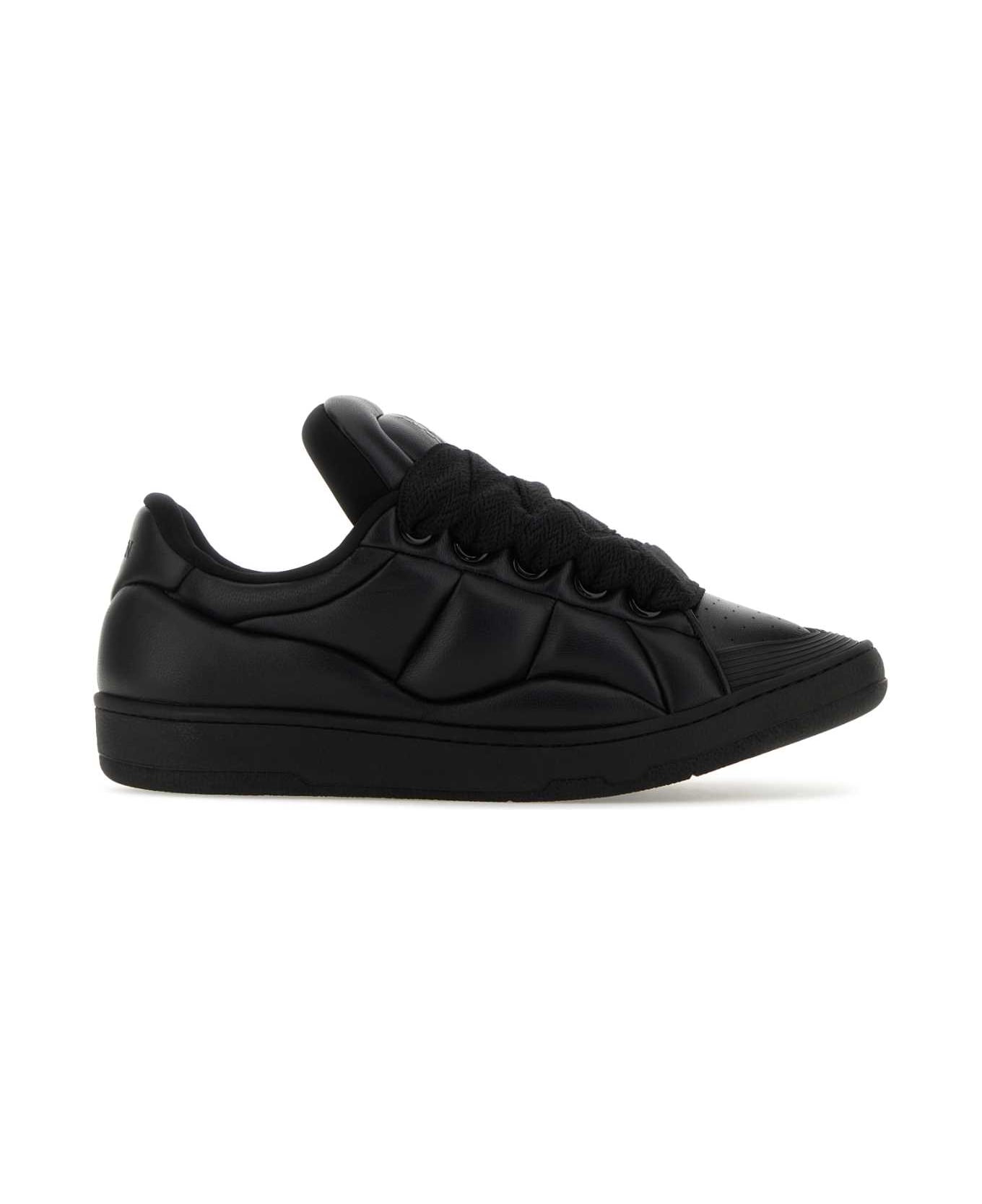 Lanvin Black Leather Curb Xl Sneakers - BLACKBLACK