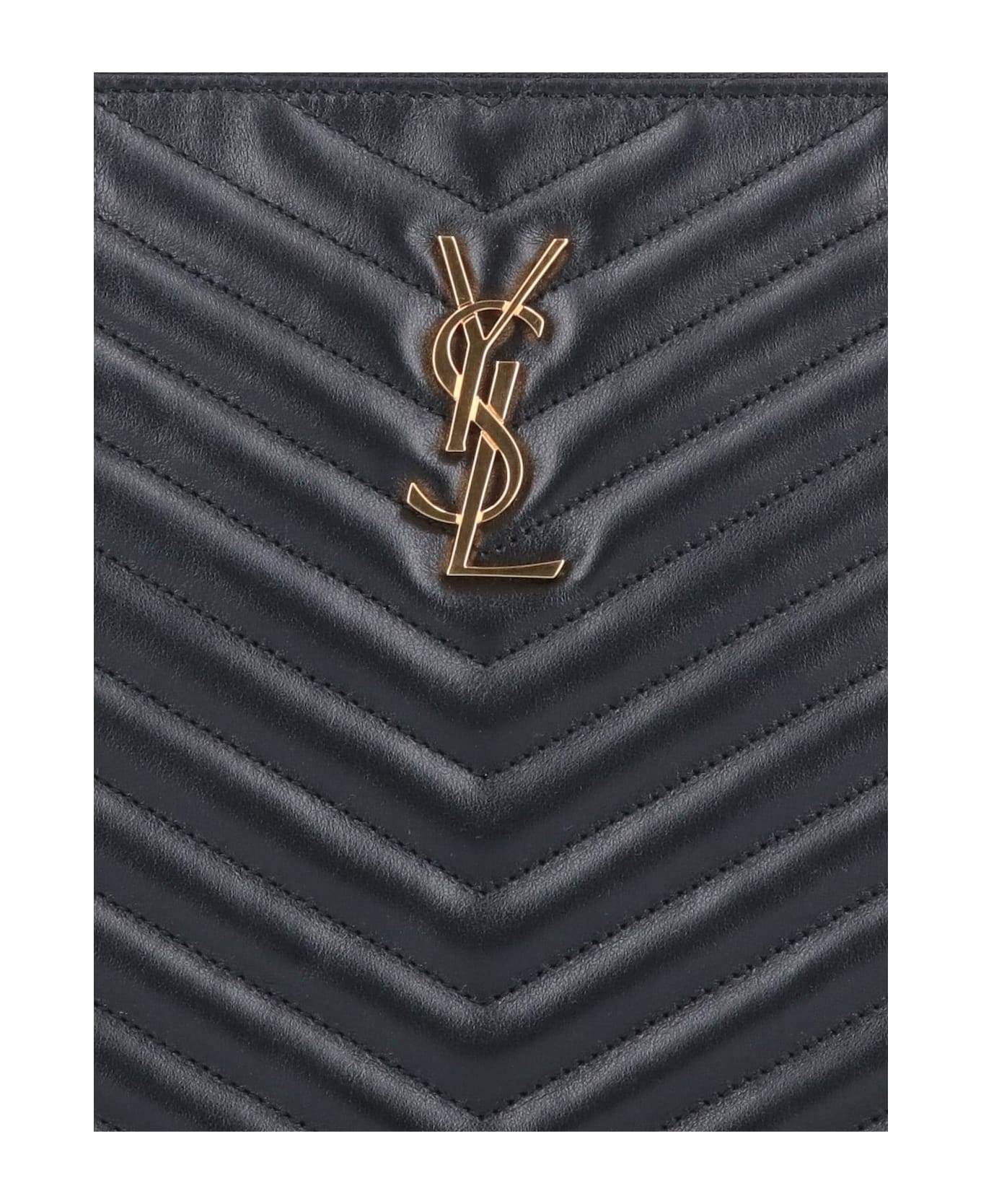 Saint Laurent Monogram Ipad Case Pouch - Nero