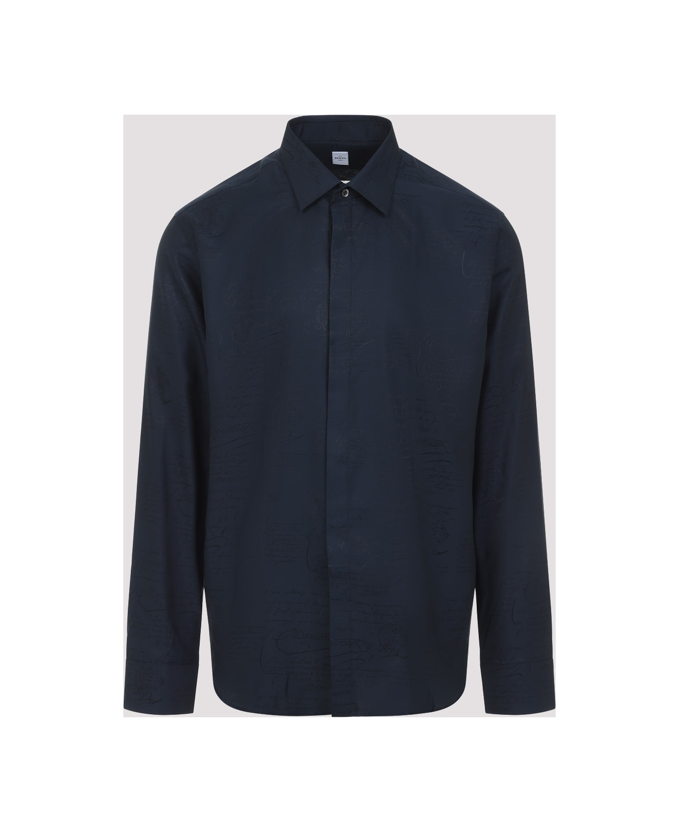 Berluti Mulberry Silk Shirt - Night Blue