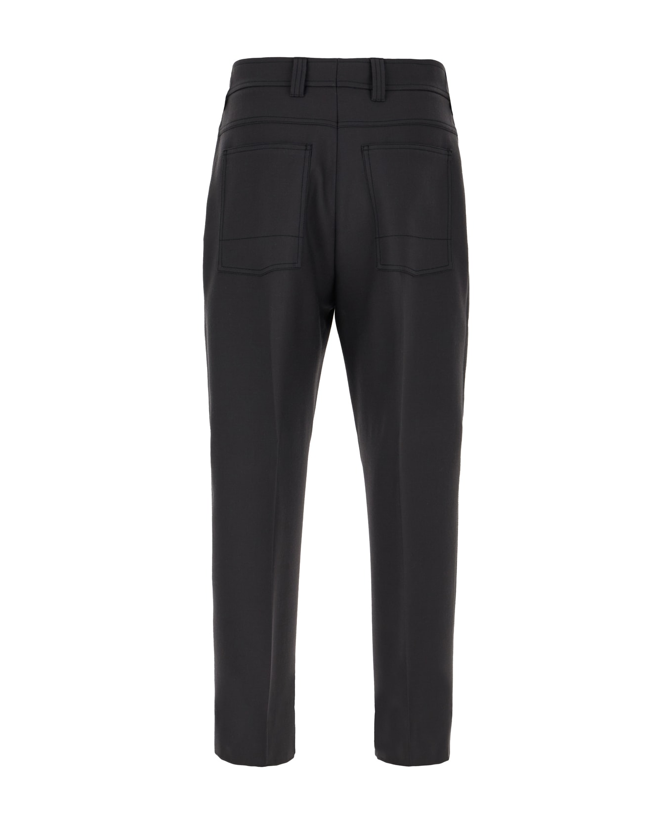 Zegna Charcoal Wool Pants - Grigio