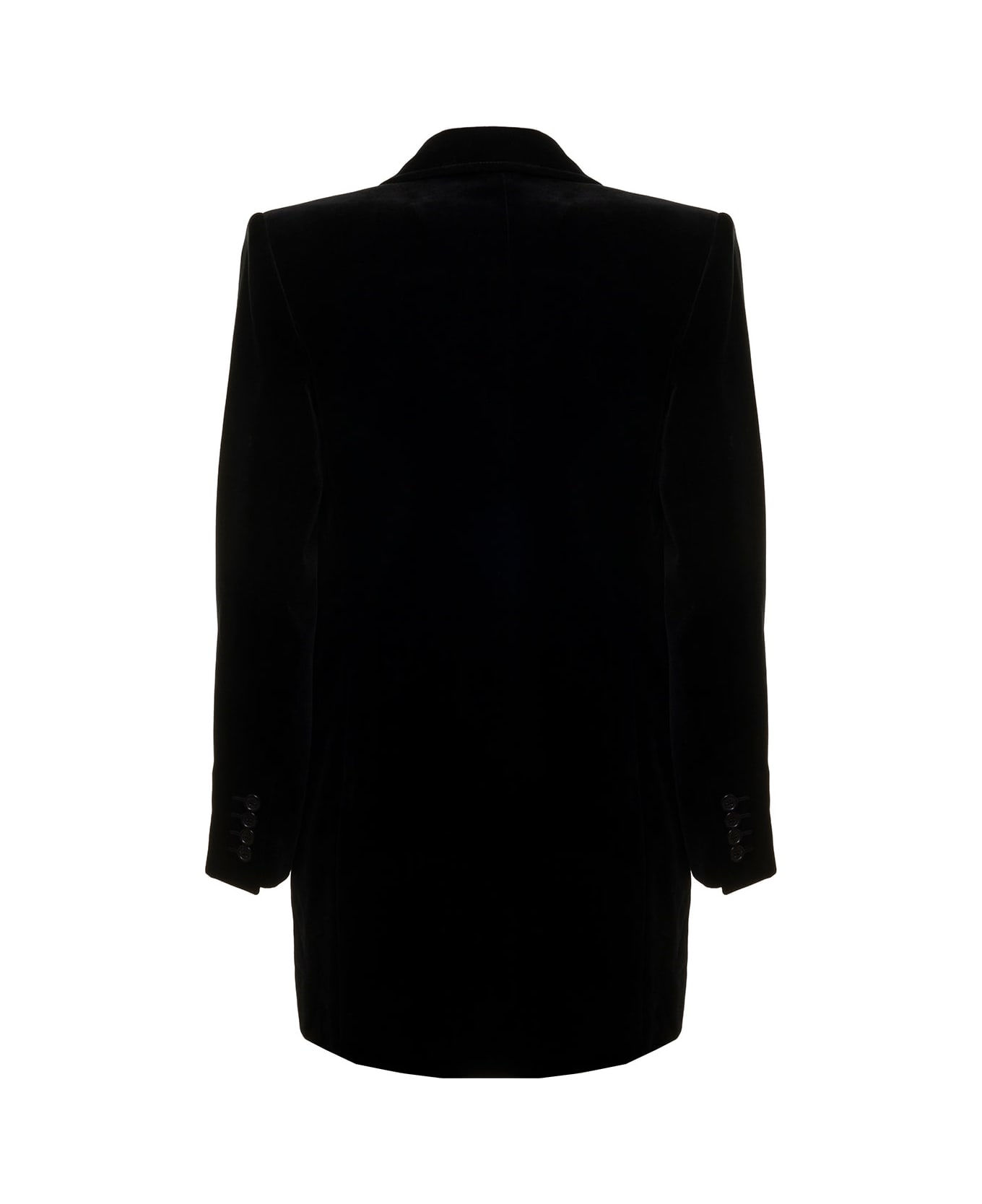 Saint Laurent Hourglass Blazer In Cotton Velor Saint Lurent Woman - Black コート