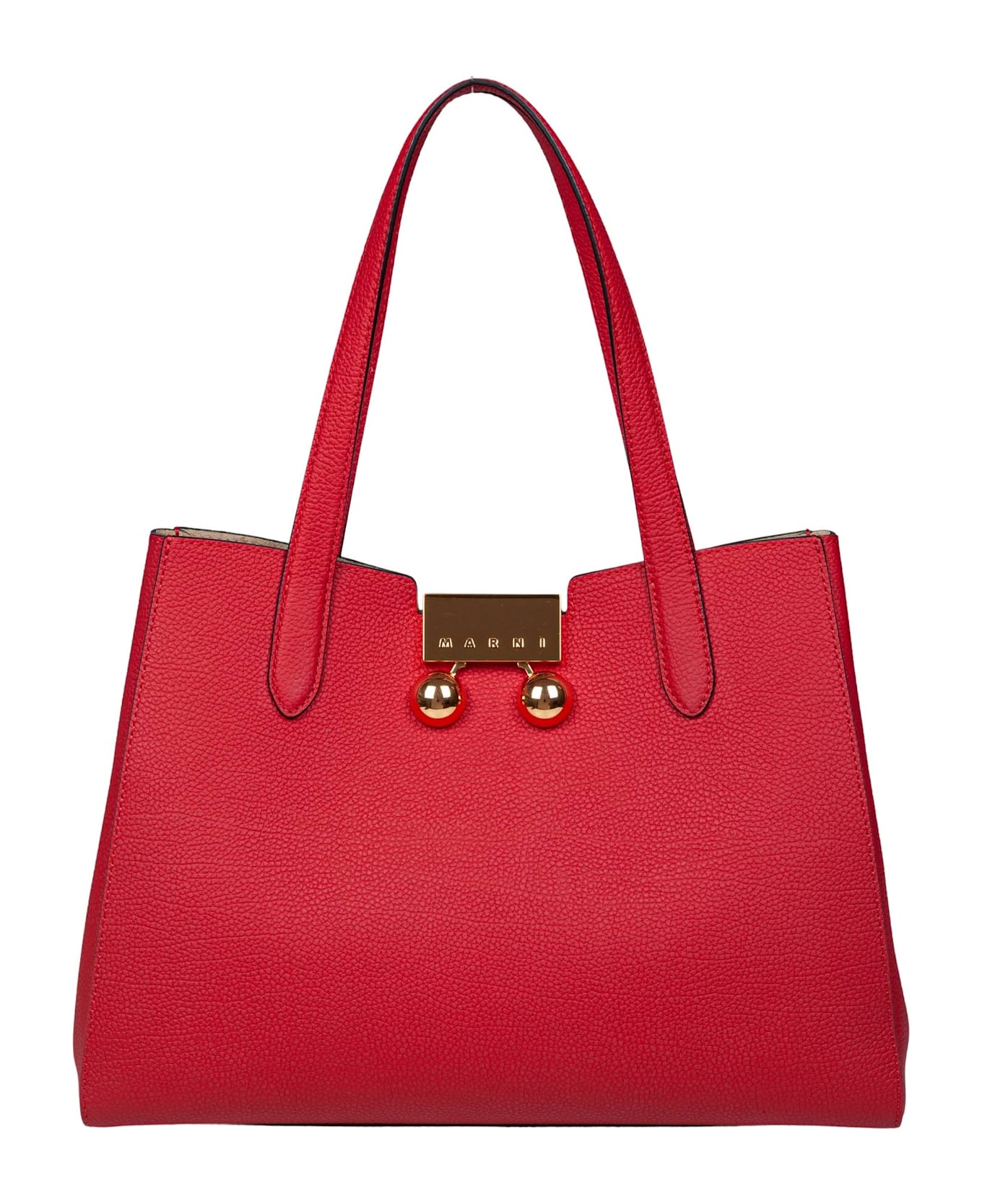 Marni Trunkaroo Handbag In Red Leather - Red