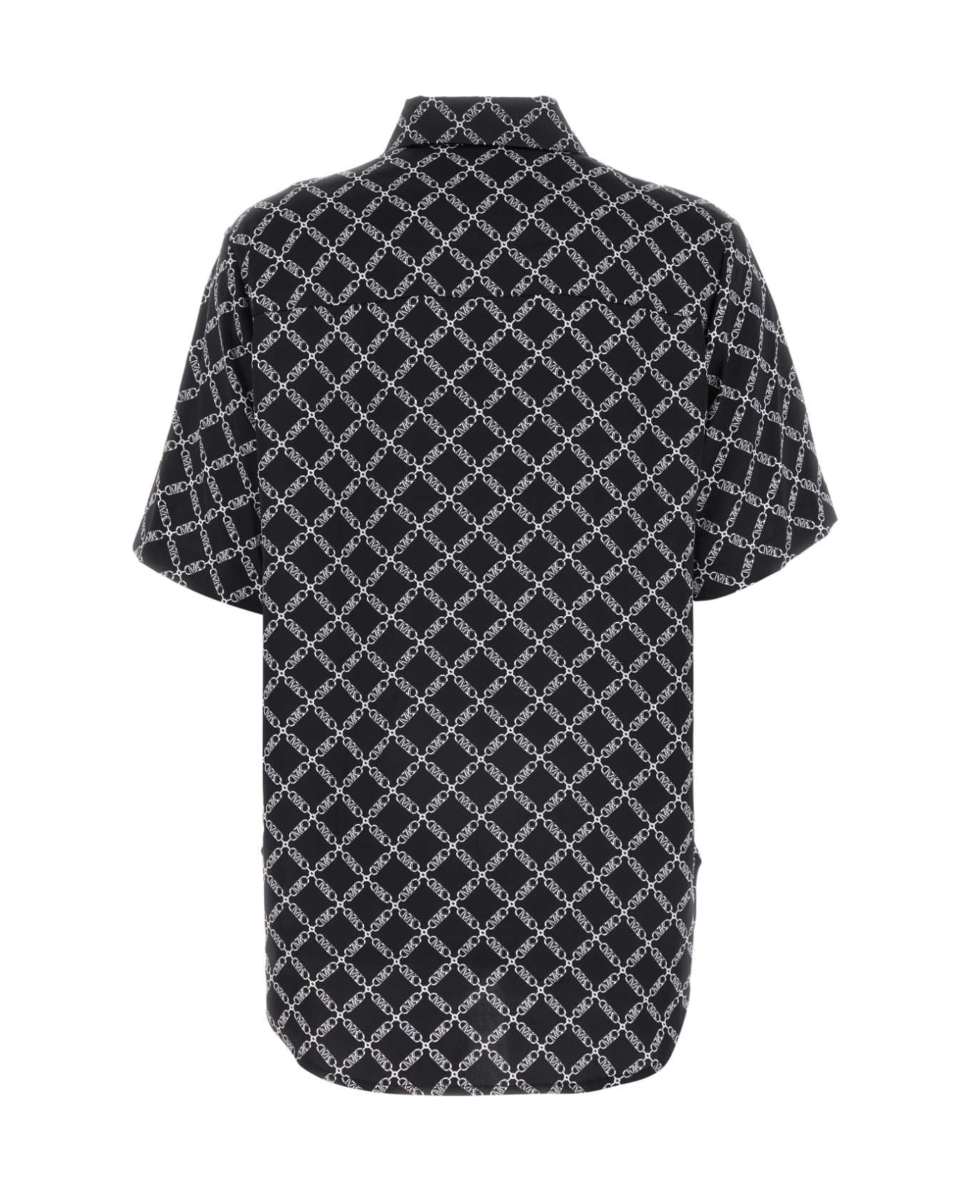 Michael Kors Printed Satin Shirt - BLACKWHITE