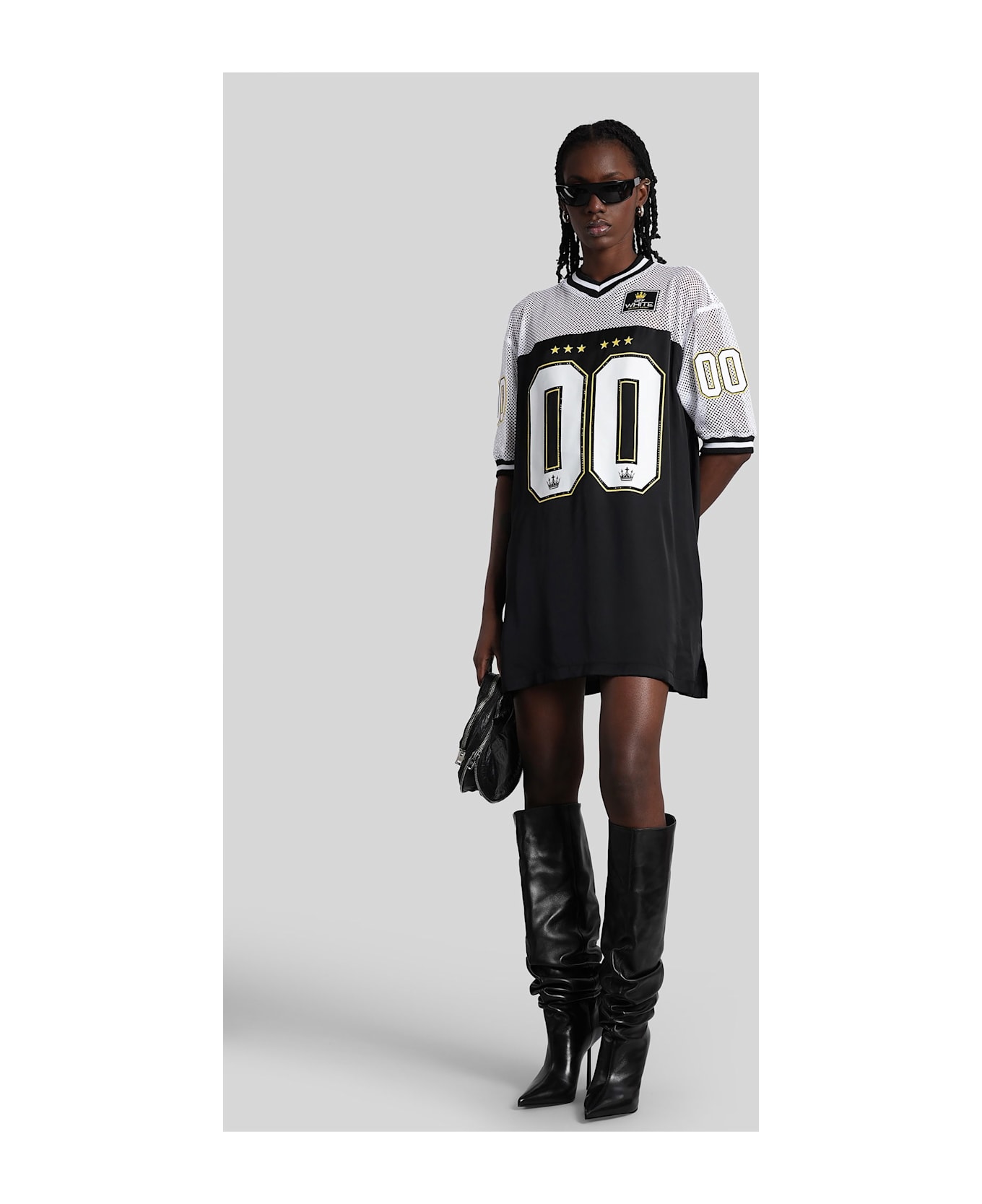 Off-White Mini Dress In Black Viscose - black