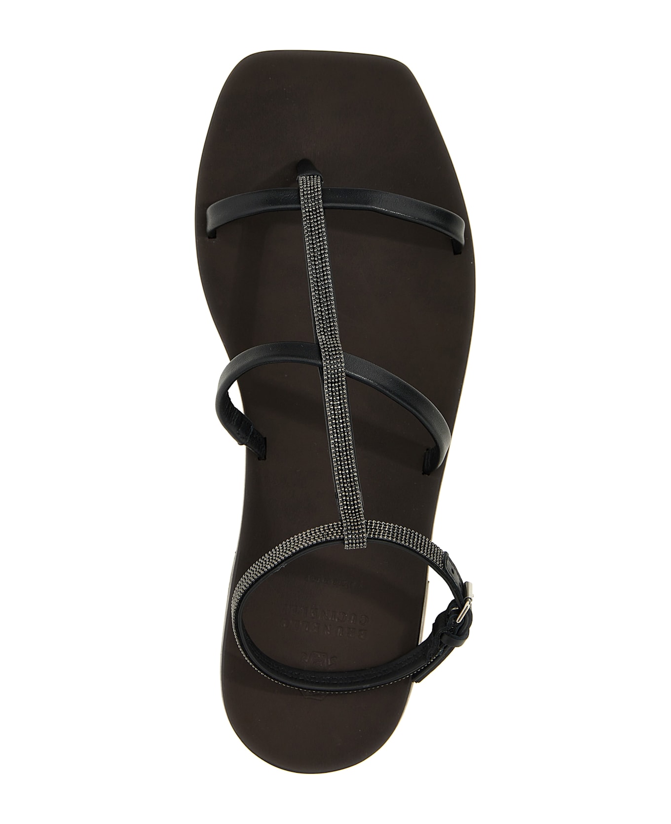 Brunello Cucinelli 'precious Strap' Sandals - Black  