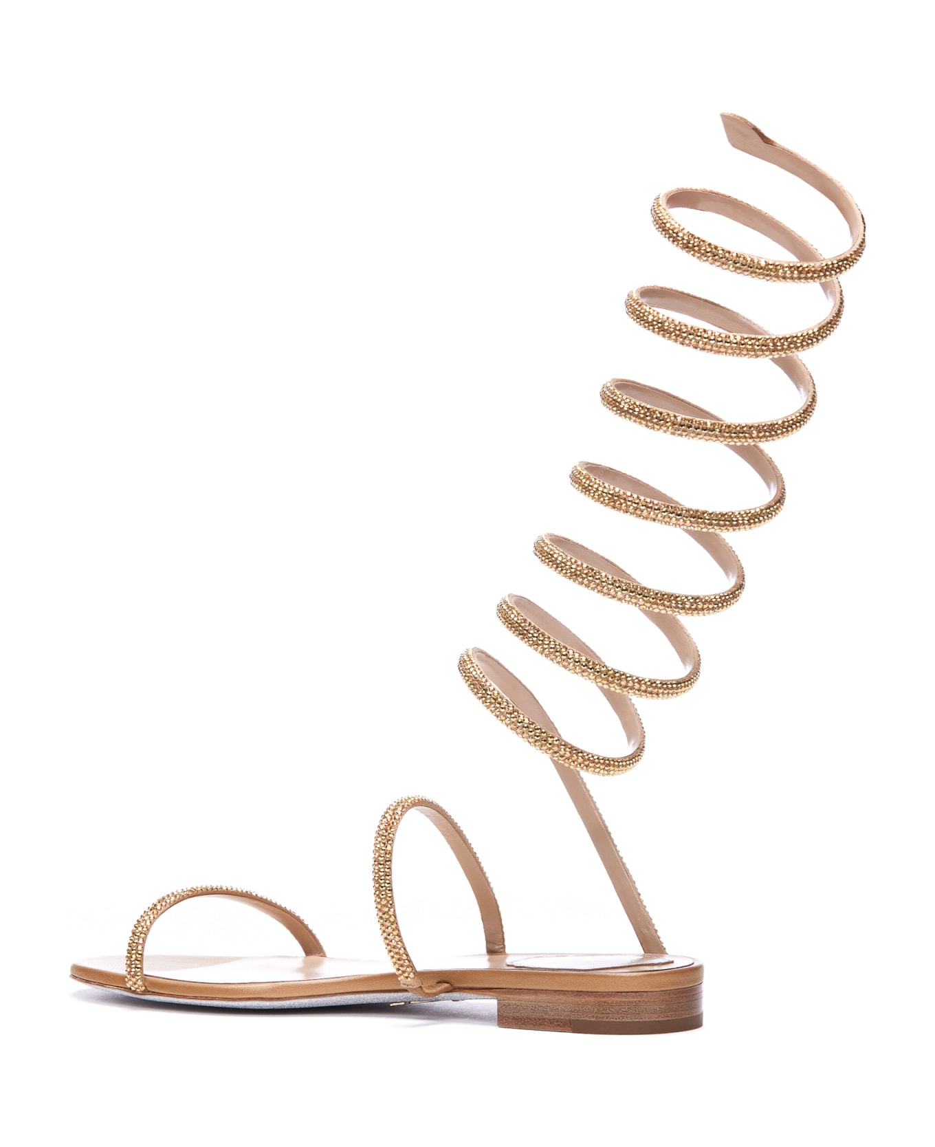 René Caovilla Flat Sandals - Golden