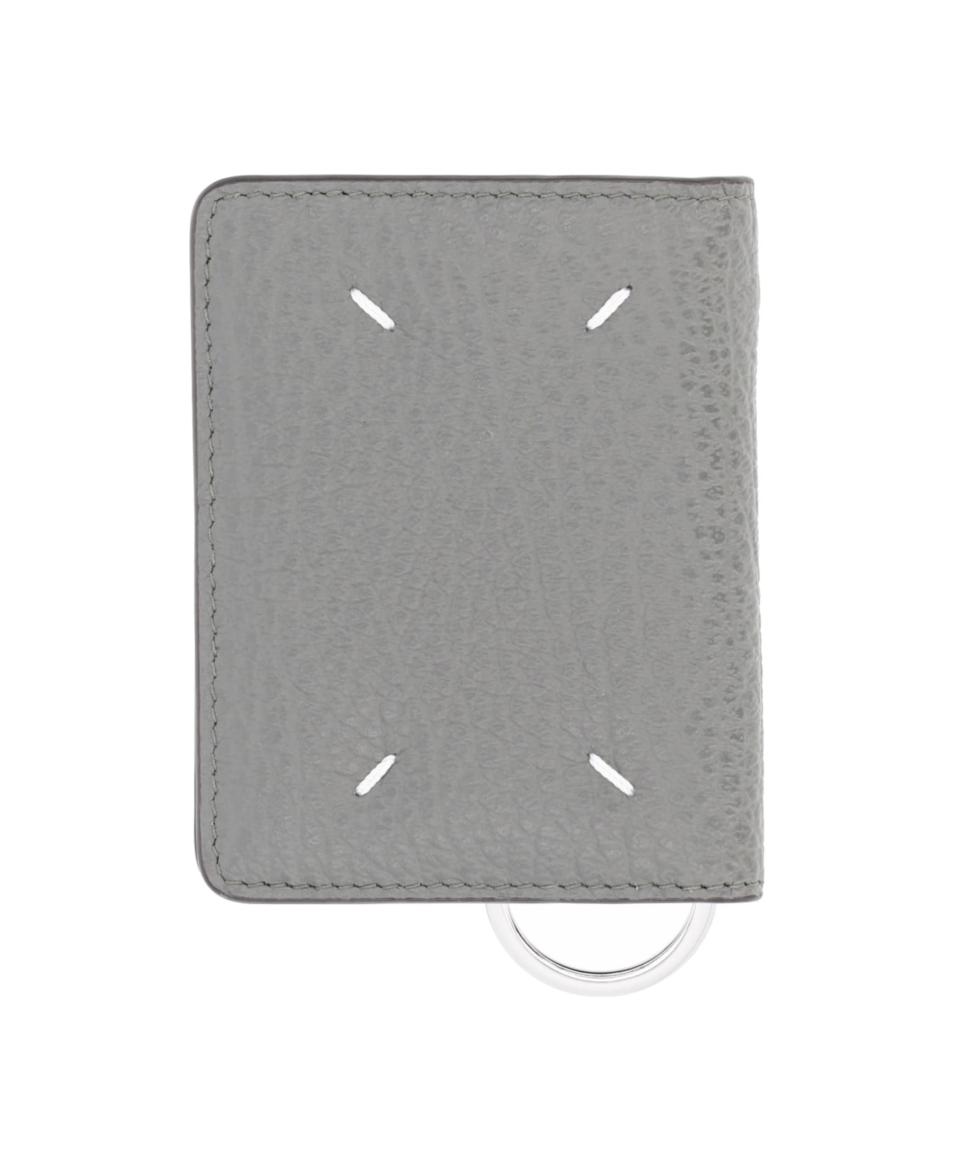 Maison Margiela "four Stitches" Card Holder With Key Ring - GREY