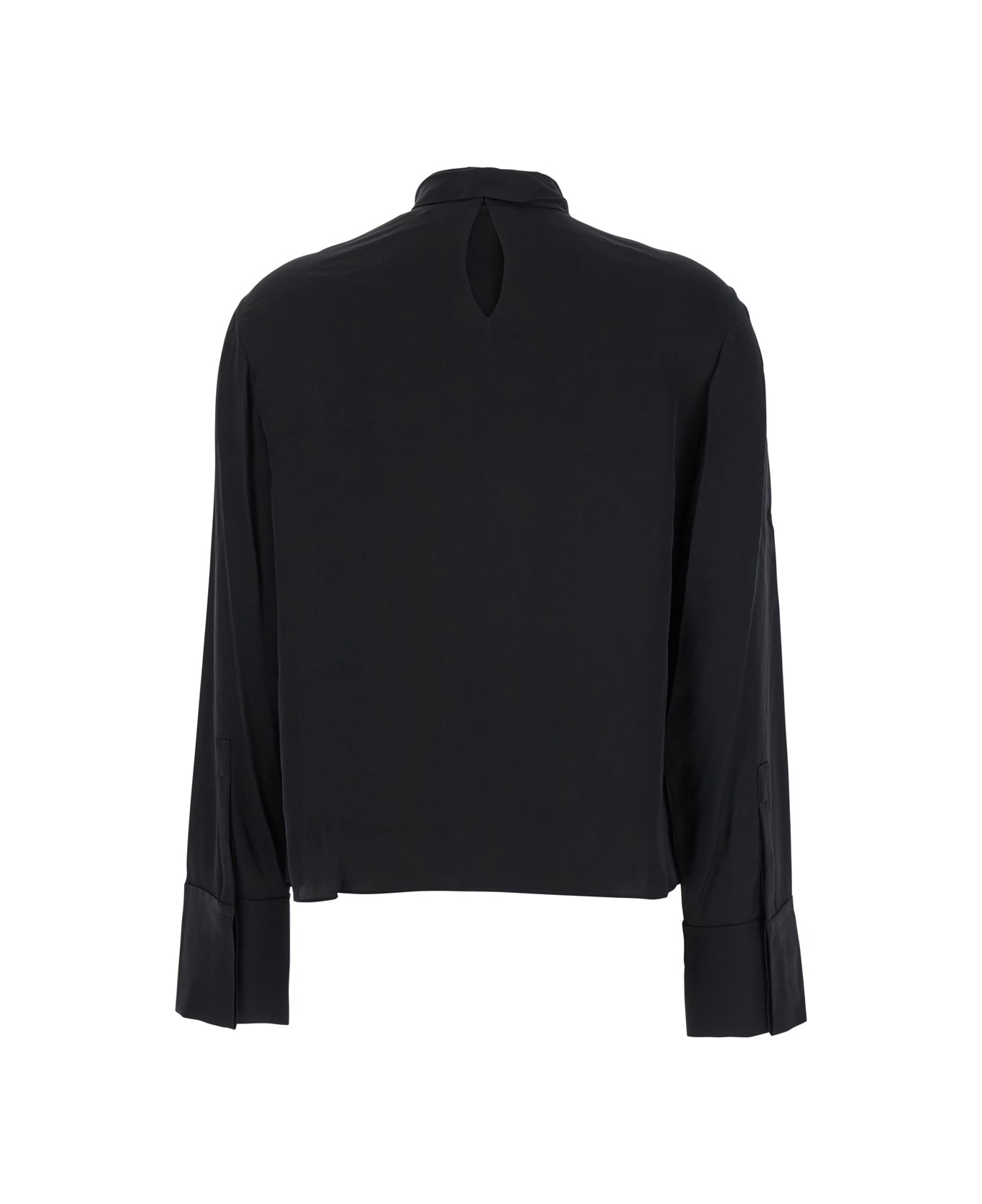 Theory Black Blouse With Scarf In Silk Woman - Black