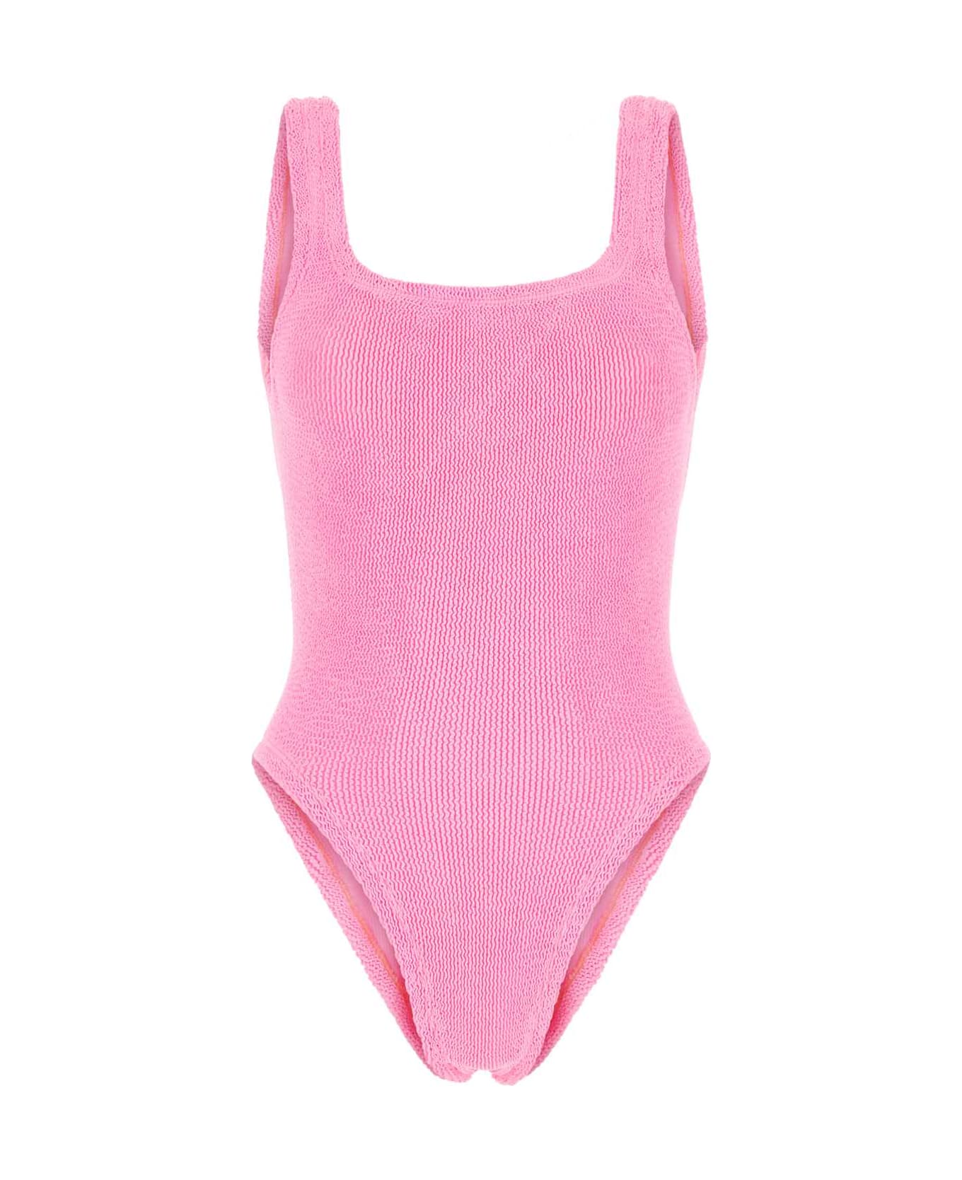 Hunza G Fluo Pink Stretch Nylon Swimsuit - BUBBLEGUM