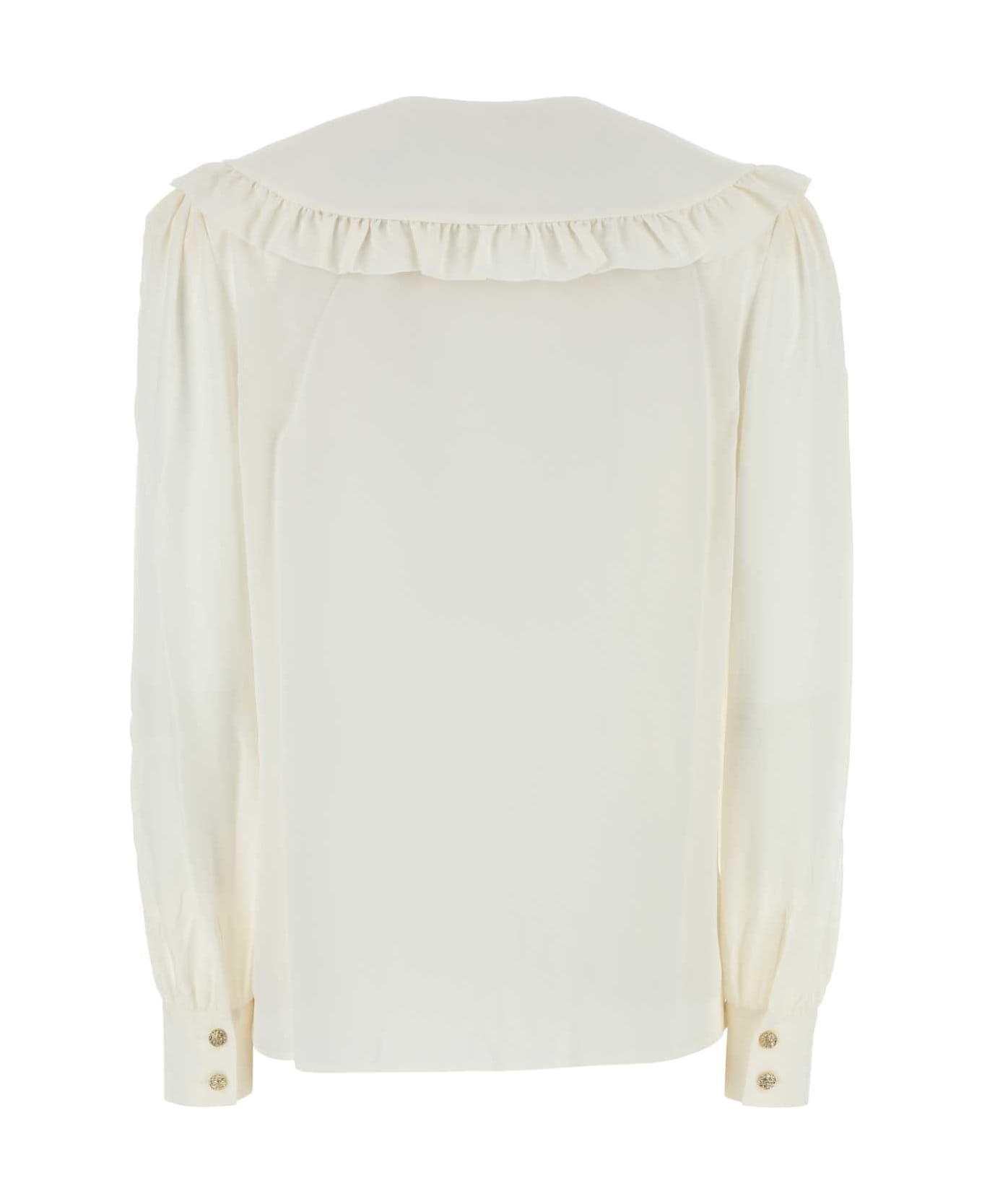 Alessandra Rich White Silk Shirt - WHITE