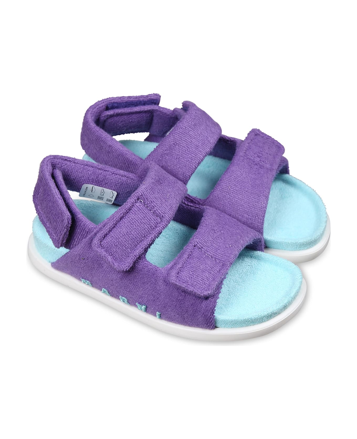 Marni Purple Sandals For Girl With Logo - Violet