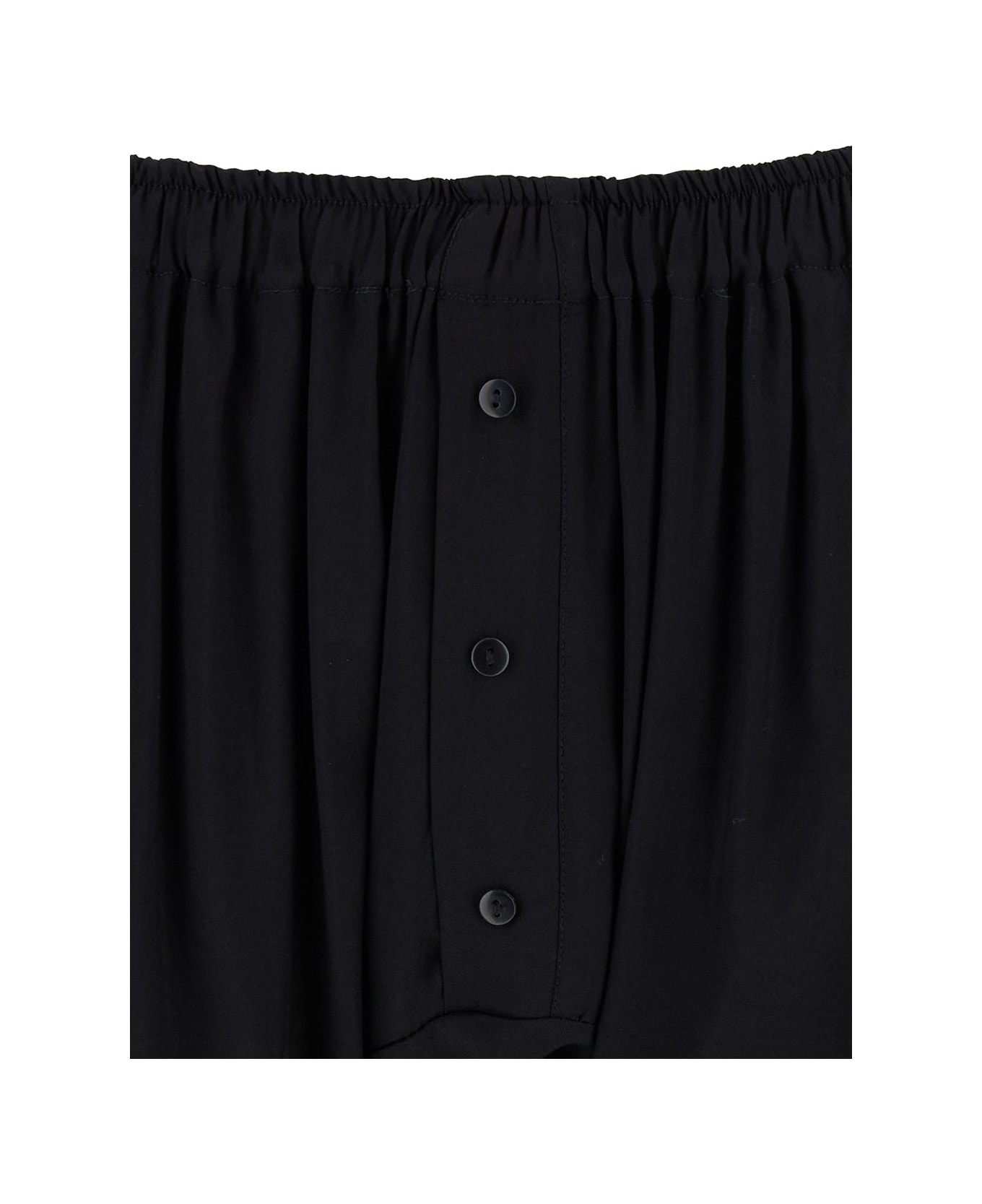 Federica Tosi Black Bermuda Shorts With Buttons In Viscose Woman - Black ショートパンツ