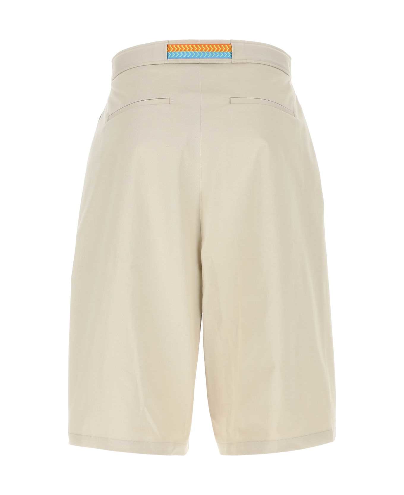 Marcelo Burlon Sand Stretch Cotton Bermuda Shorts - BEIGEWHITE