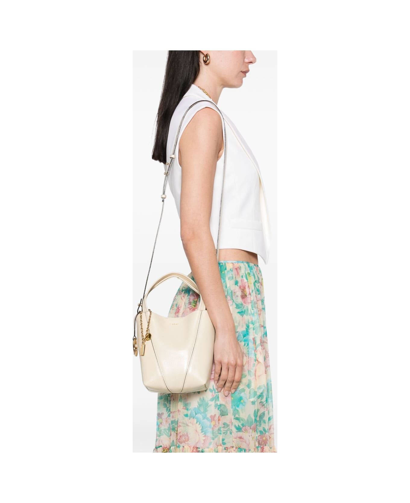 Chloé Spin Small Leather Tote - Beige