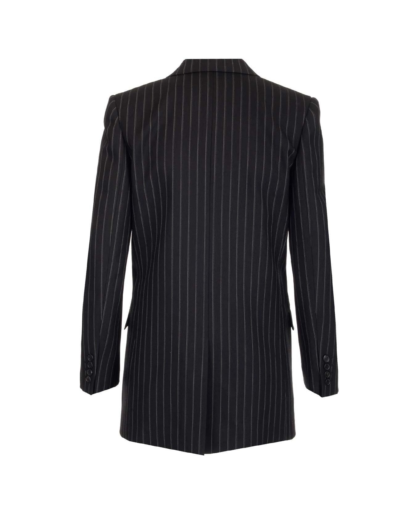 Saint Laurent Pinstripe Tailored Blazer - NOIR CRAIE