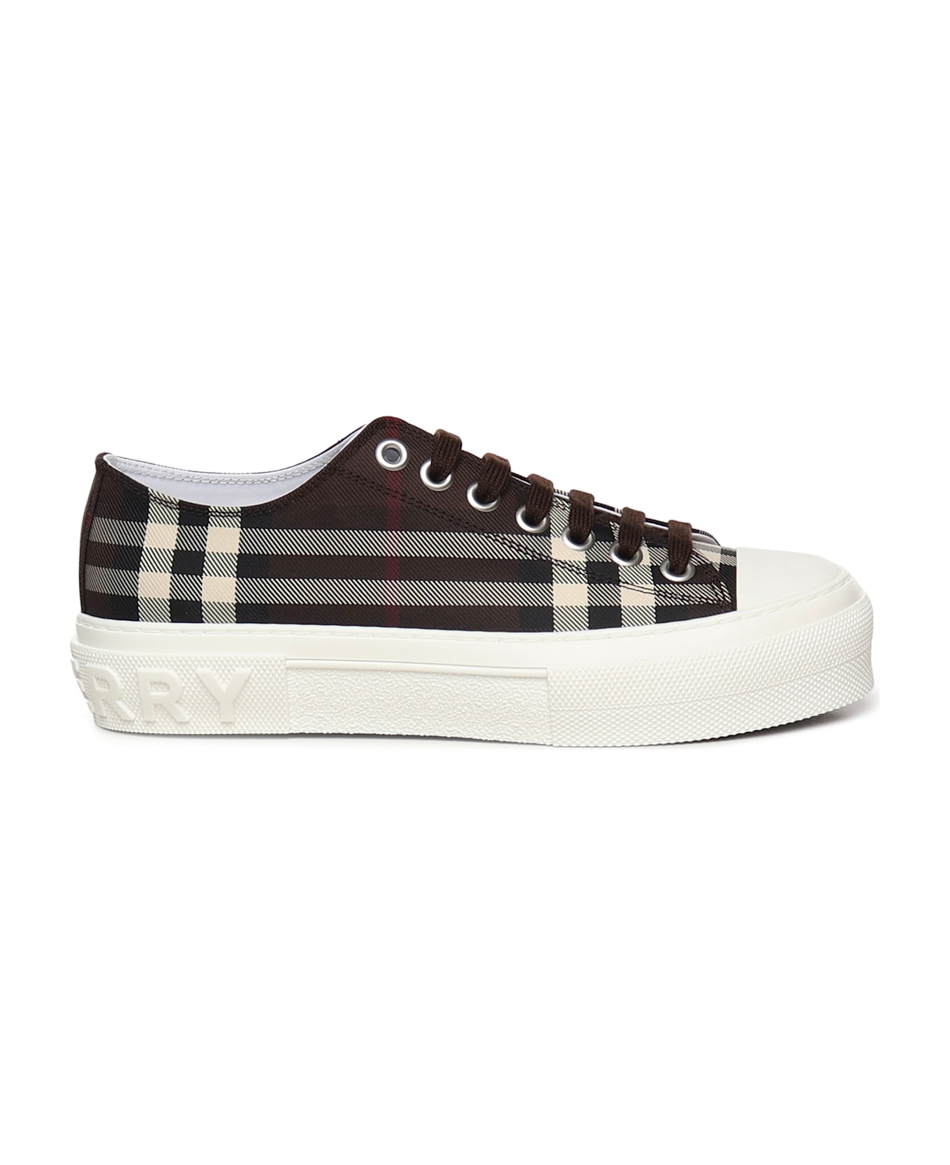 Burberry Check Sneaker - Mahogany