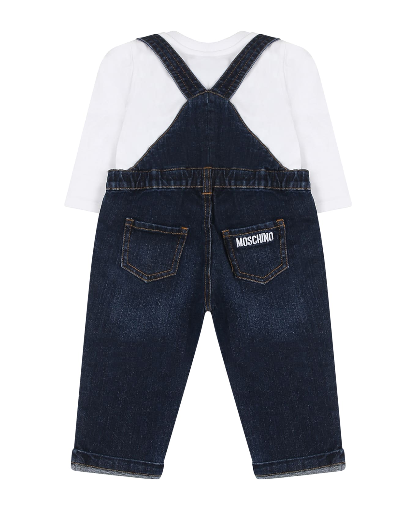 Moschino Blue Suit For Bay Girl With Teddy Bear - DENIM BLUE コート＆ジャケット