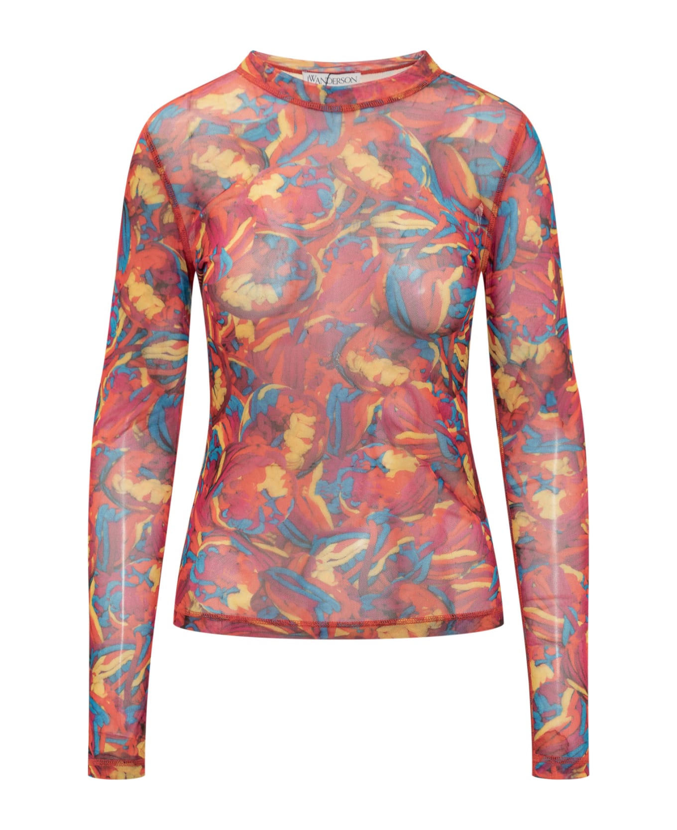 J.W. Anderson Abstract Pattern Print Long-sleeved T-shirt - RED/MULTI