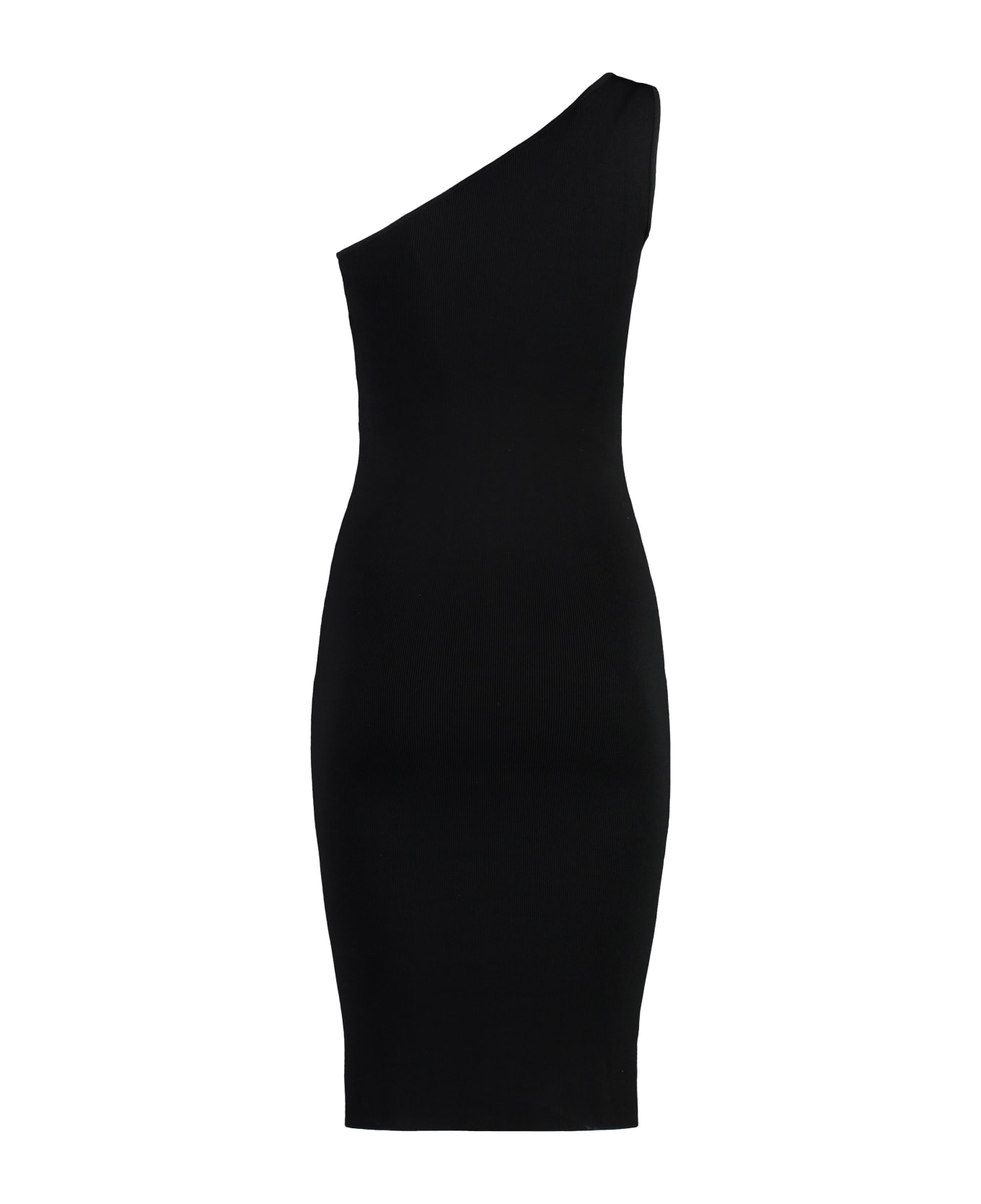 Yves Salomon Knitted One Shoulder Dress - black
