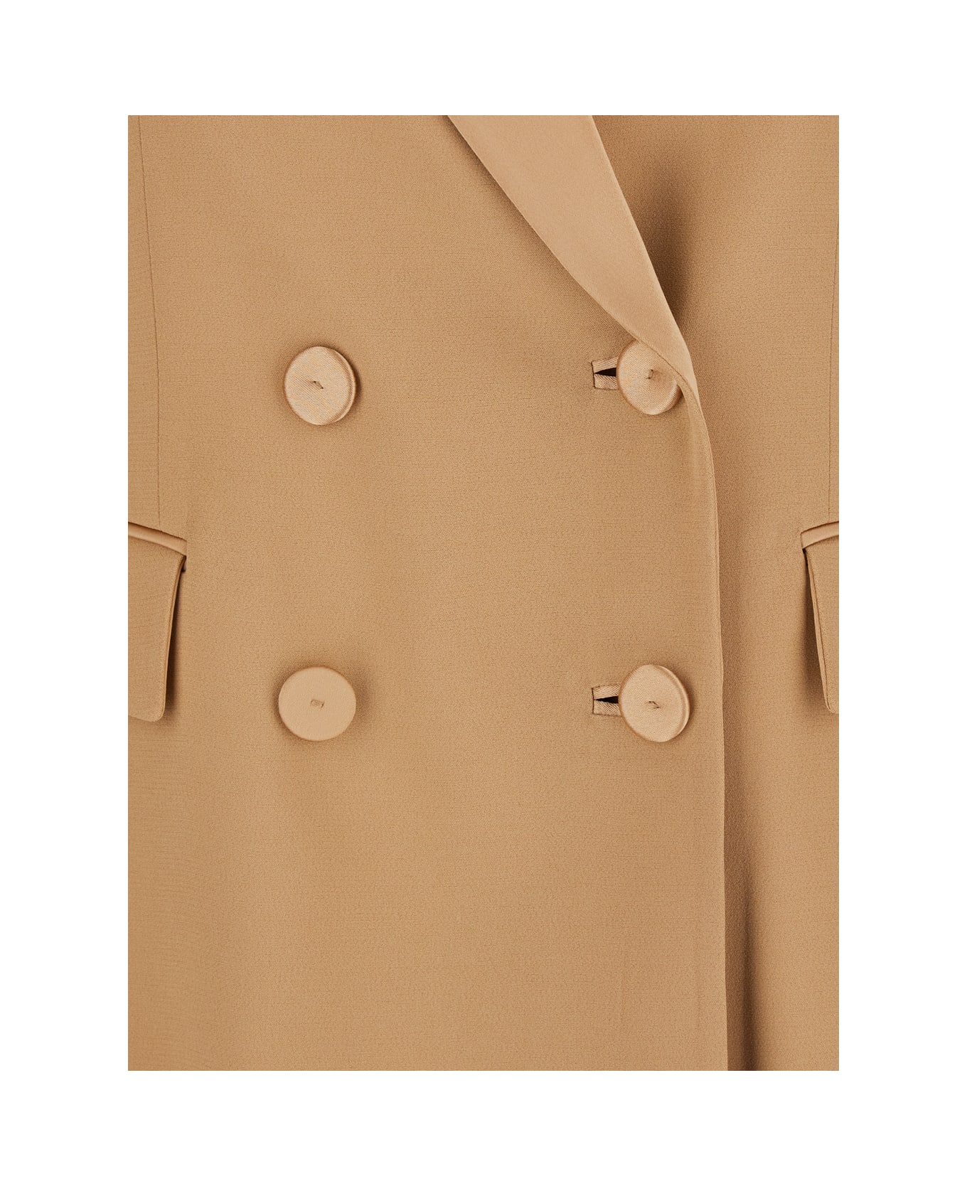 Alberta Ferretti 
enver
 Beige Double-breasted Jacket With Pointed Lapels In Tech Fabric Blend Woman - Beige