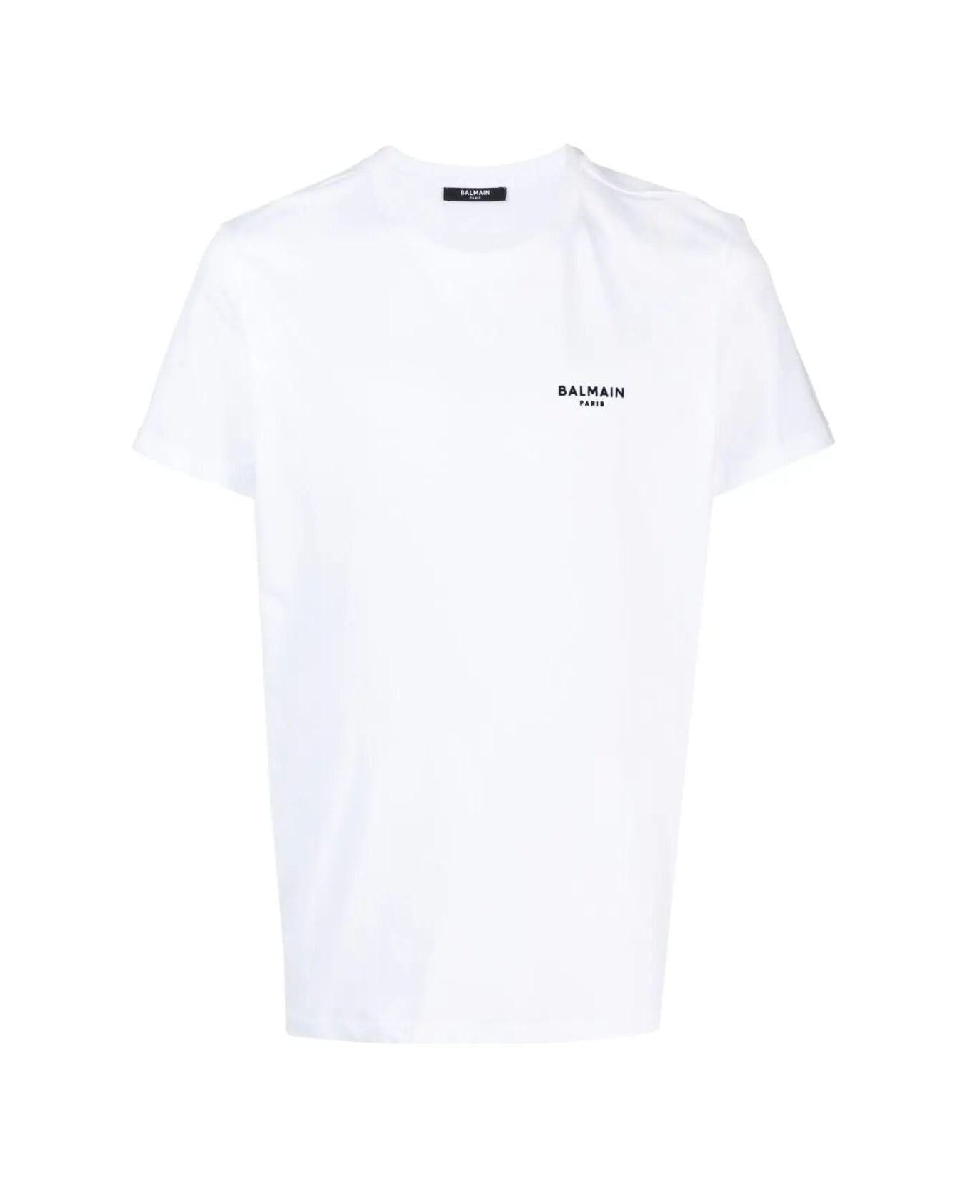 Balmain Classic Fit Flock T-shirt - Gab Blanc Noir シャツ