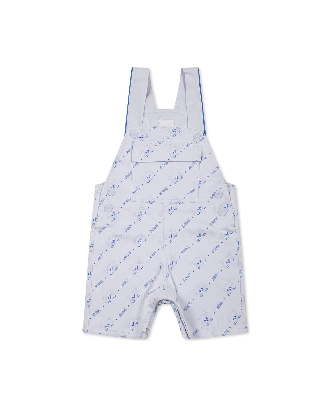 Hugo Boss Light Blue Dungarees For Baby Boy With Logo Ad Panda - Light Blue