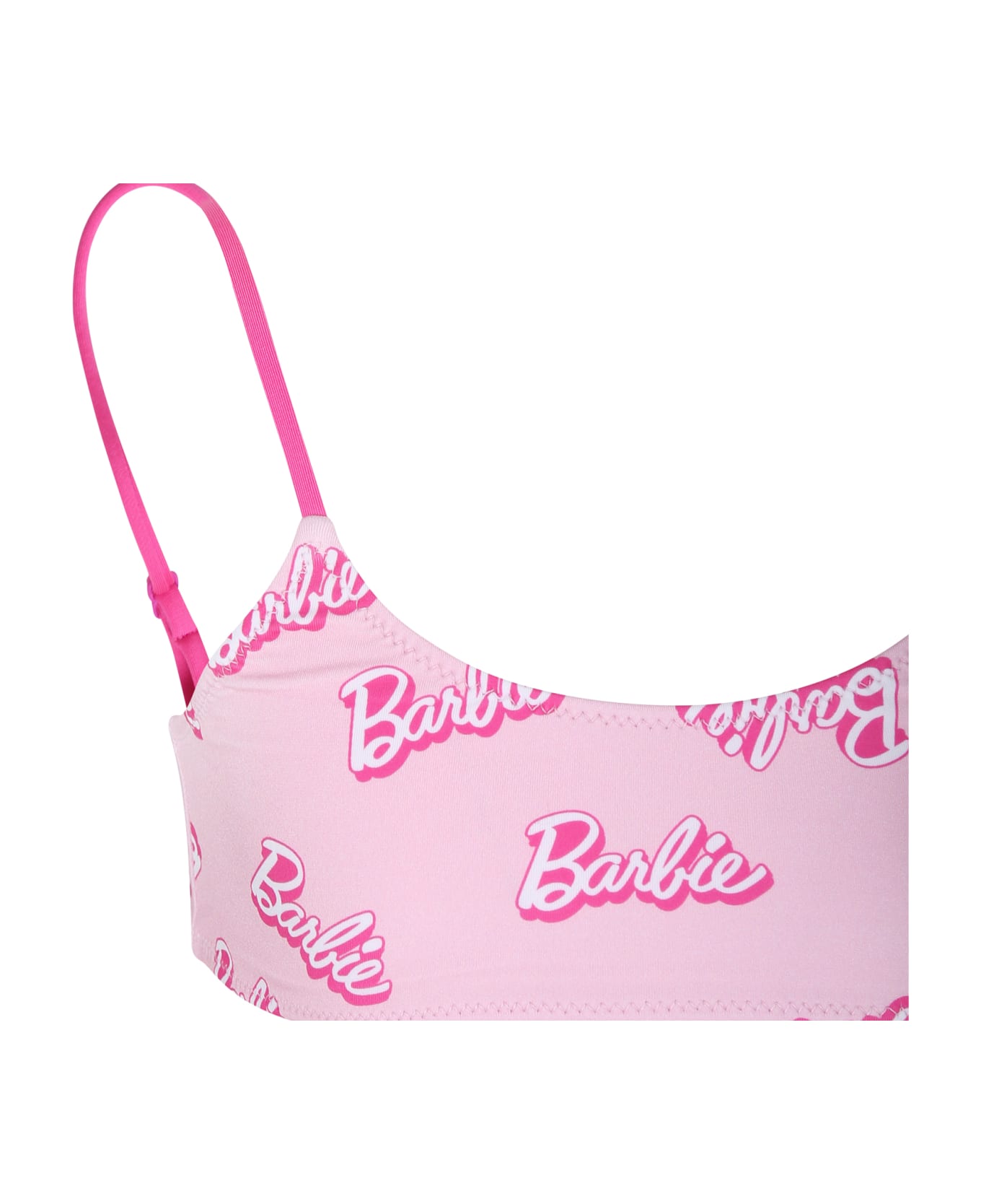 MC2 Saint Barth Pink Bikini For Girl With Writing - Pink