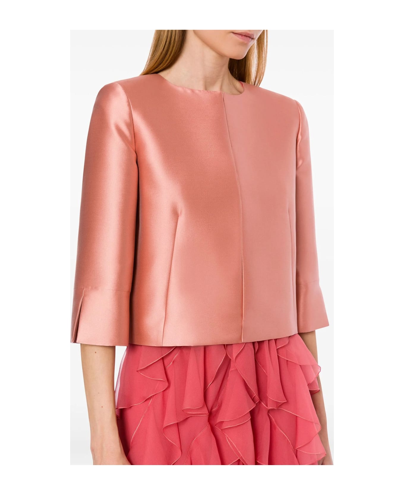 Alberta Ferretti Pink Satin Jacket - Pink