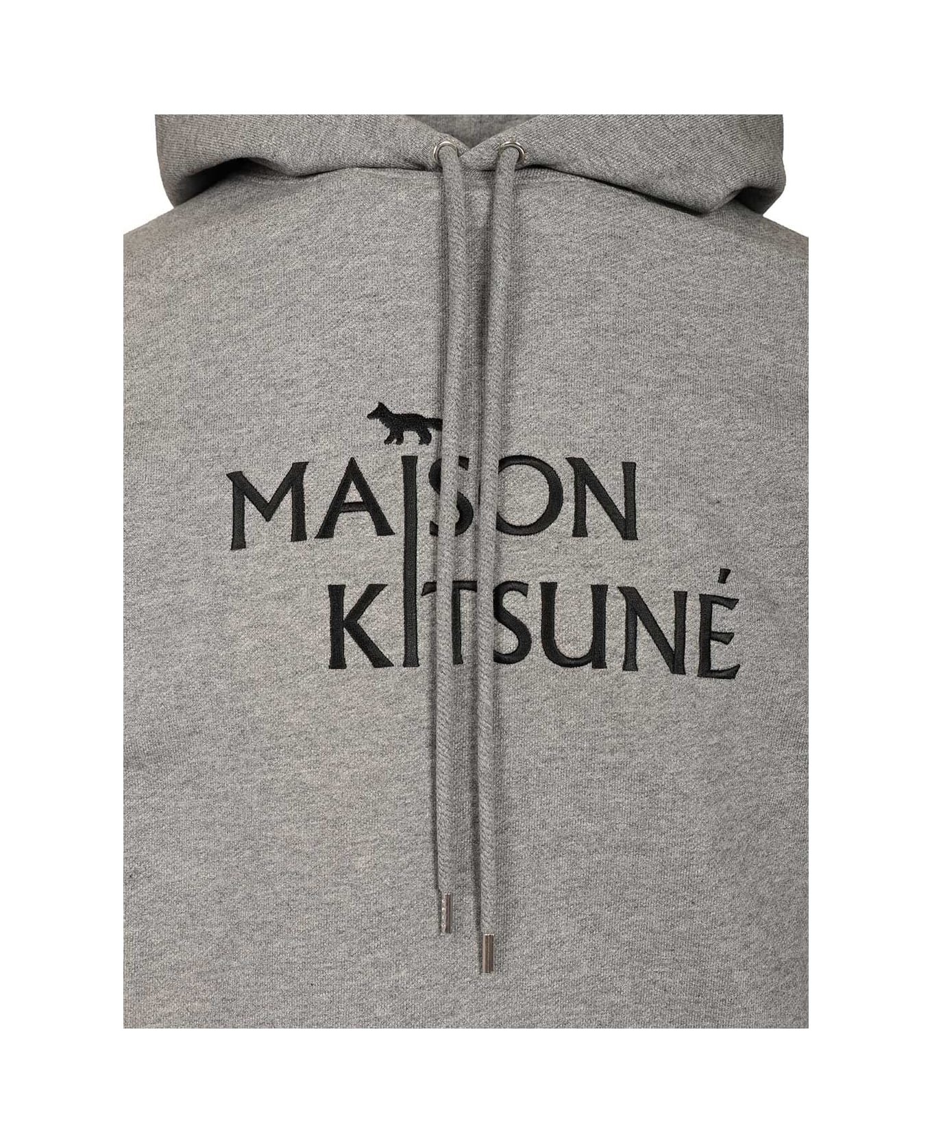Maison Kitsuné Sweatshirt With Hood - medium grey melange
