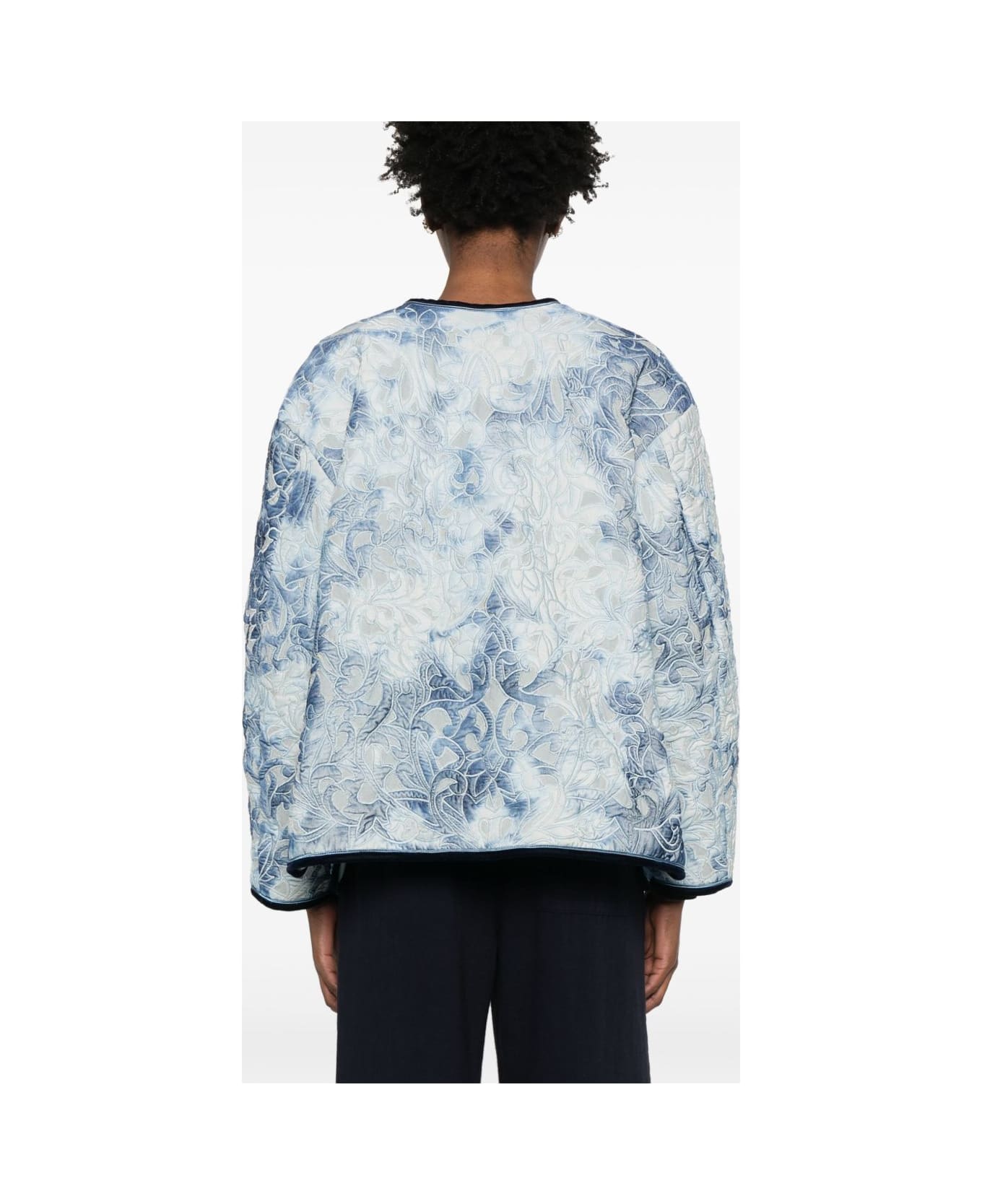 Forte_Forte Tie-dye Cotton Jacket - Clear Blue