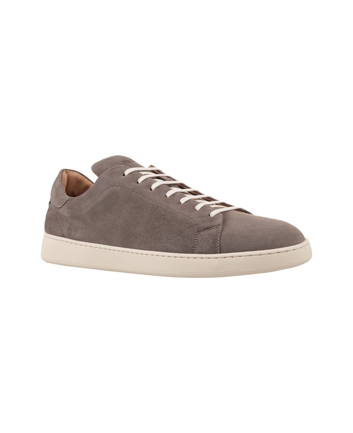 Kiton Taupe Suede Low Sneakers - Grey スニーカー