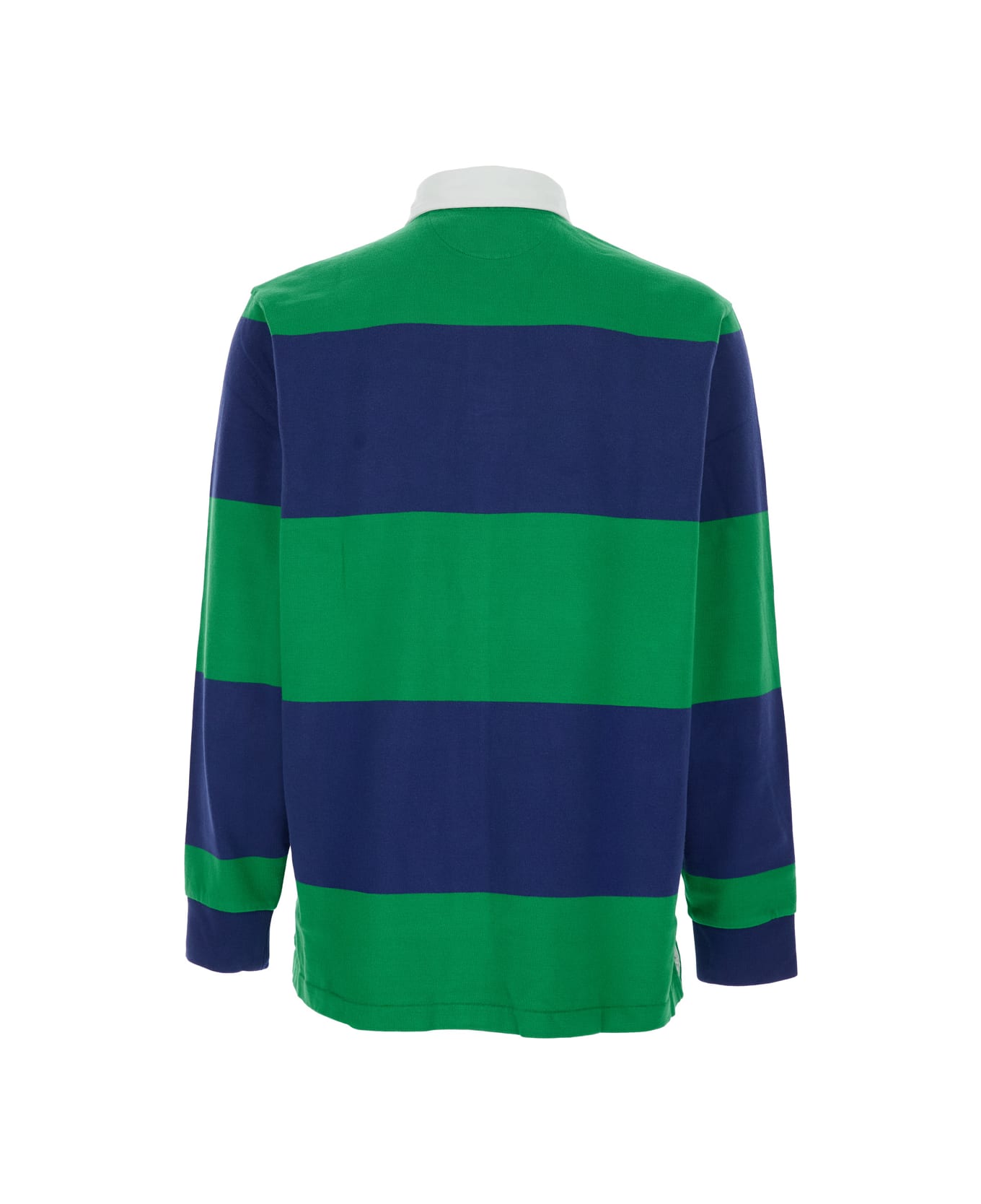 Polo Ralph Lauren "rugby Fit" Multicolor Polo Shirt With Logo Embroidery On The Front And All-over Striped Motif In Cotton Man - Multicolor