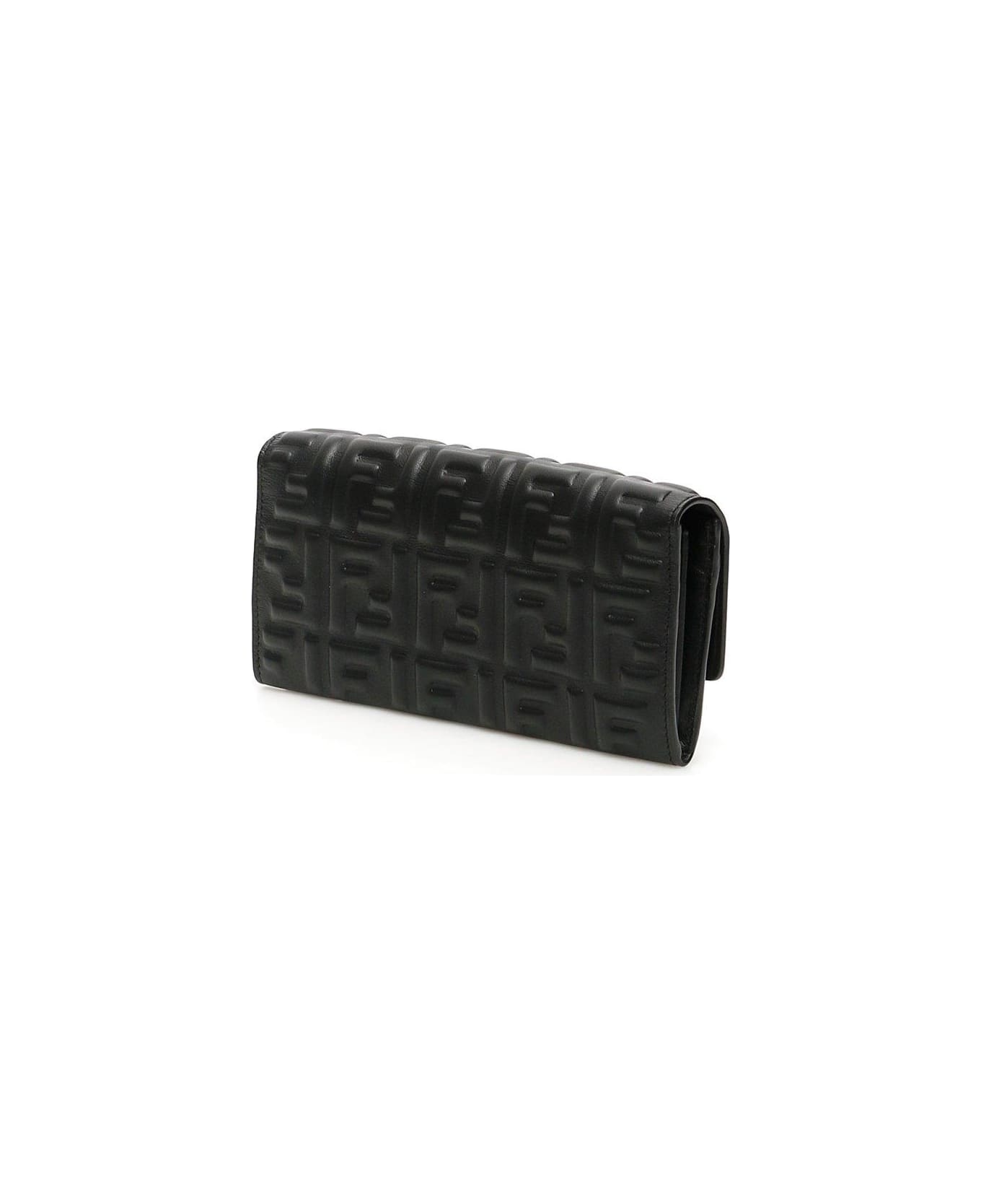 Fendi Ff Motif Baguette Continental Chain-linked Wallet - Nero